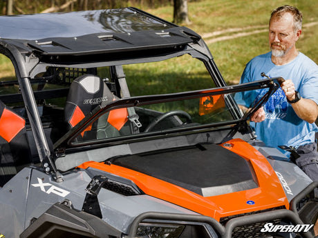 Photo of SuperATV Polaris General 1000 Flip-Down Glass Windshield by SuperATV - Premium Windshields for UTVs / Side by Sides