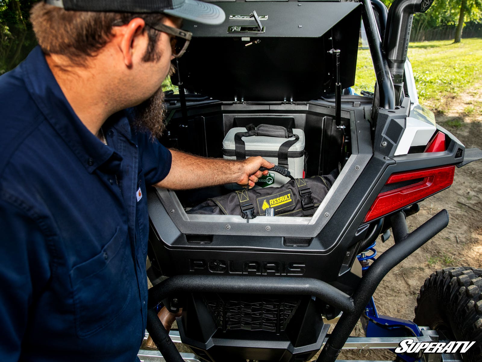 Photo of SuperATV Polaris RZR Turbo R Trunk Bed Enclosure by SuperATV - Premium Storage for UTVs / Side by Sides