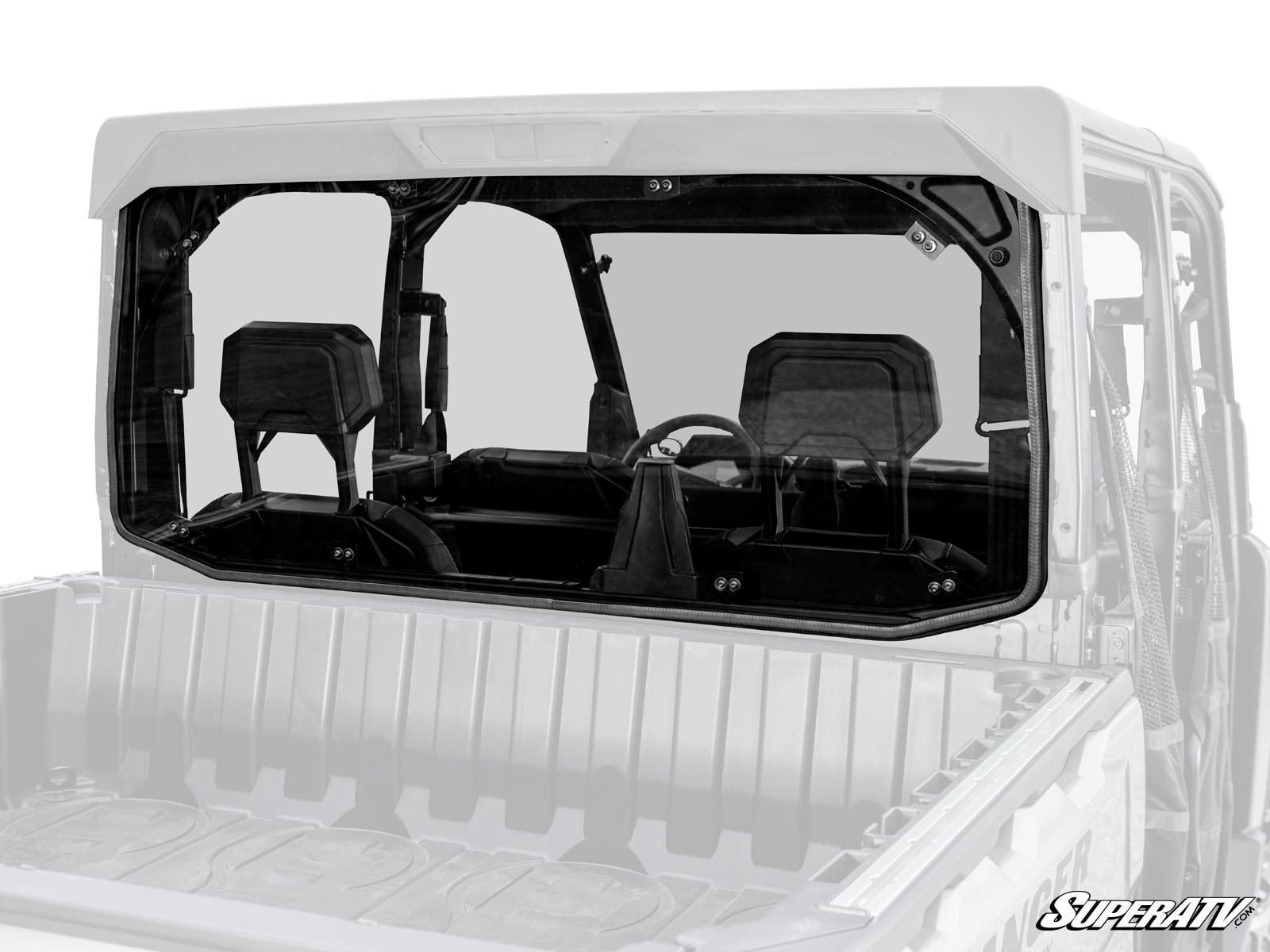 Photo of SuperATV Polaris Ranger XD 1500 Scratch-Resistant Rear Windshield by SuperATV - Premium Windshields for UTVs / Side by Sides