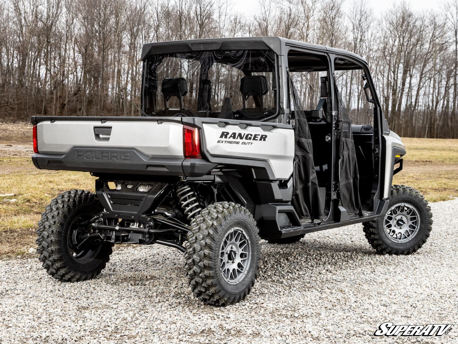 Photo of SuperATV Polaris Ranger XD 1500 Scratch-Resistant Rear Windshield by SuperATV - Premium Windshields for UTVs / Side by Sides