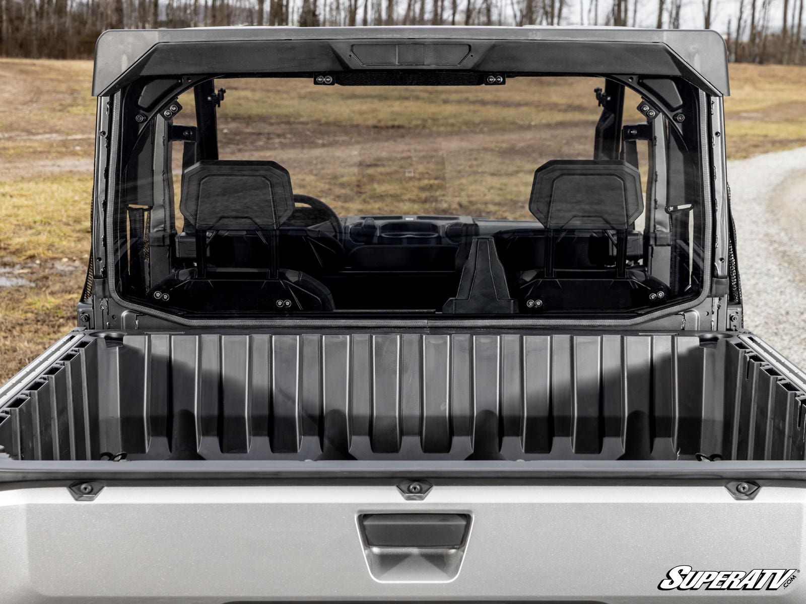 Photo of SuperATV Polaris Ranger XD 1500 Scratch-Resistant Rear Windshield by SuperATV - Premium Windshields for UTVs / Side by Sides