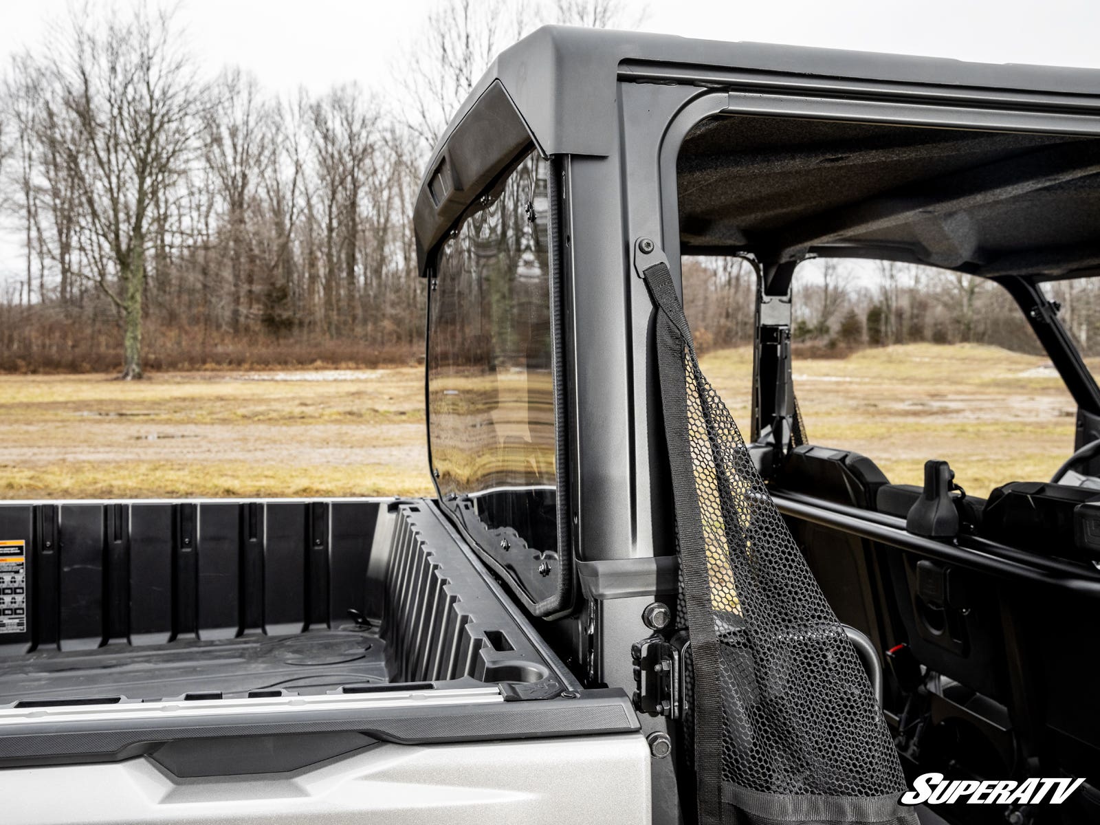 Photo of SuperATV Polaris Ranger XD 1500 Scratch-Resistant Rear Windshield by SuperATV - Premium Windshields for UTVs / Side by Sides