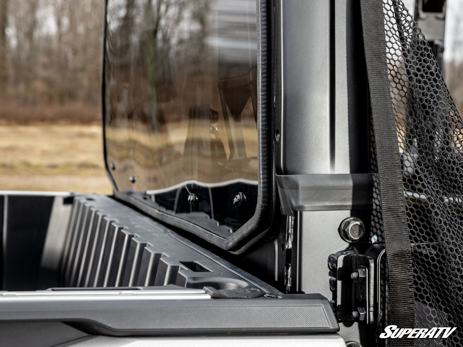 Photo of SuperATV Polaris Ranger XD 1500 Scratch-Resistant Rear Windshield by SuperATV - Premium Windshields for UTVs / Side by Sides