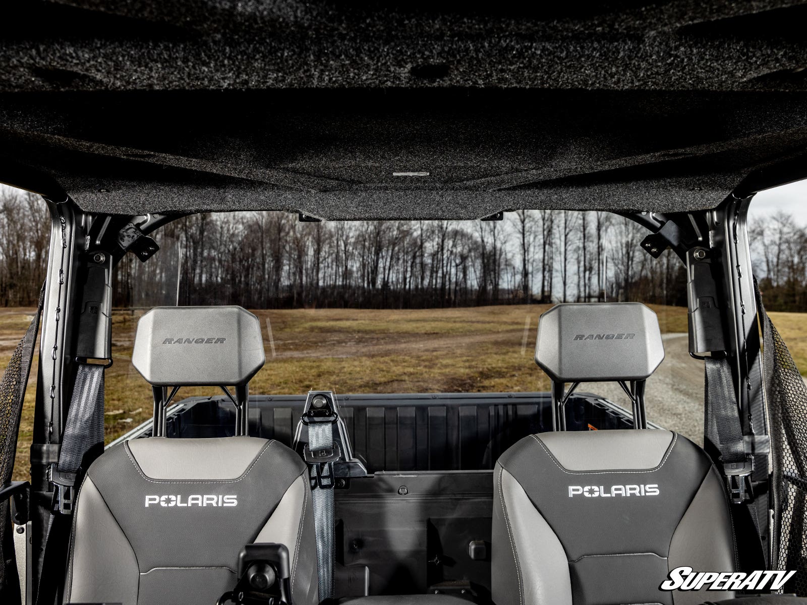 Photo of SuperATV Polaris Ranger XD 1500 Scratch-Resistant Rear Windshield by SuperATV - Premium Windshields for UTVs / Side by Sides