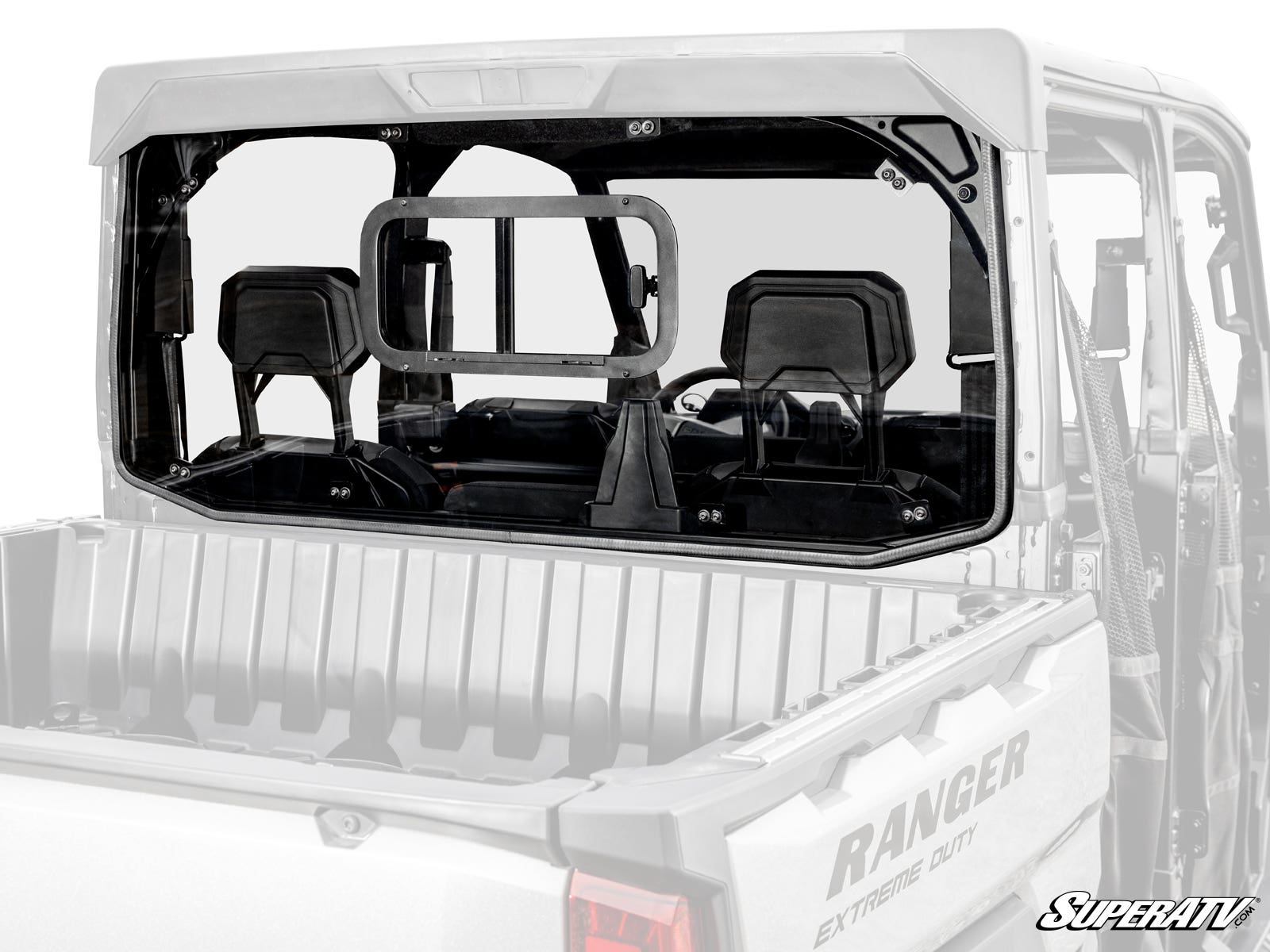 Photo of SuperATV Polaris Ranger XD 1500 Sliding Rear Windshield by SuperATV - Premium Windshields for UTVs / Side by Sides