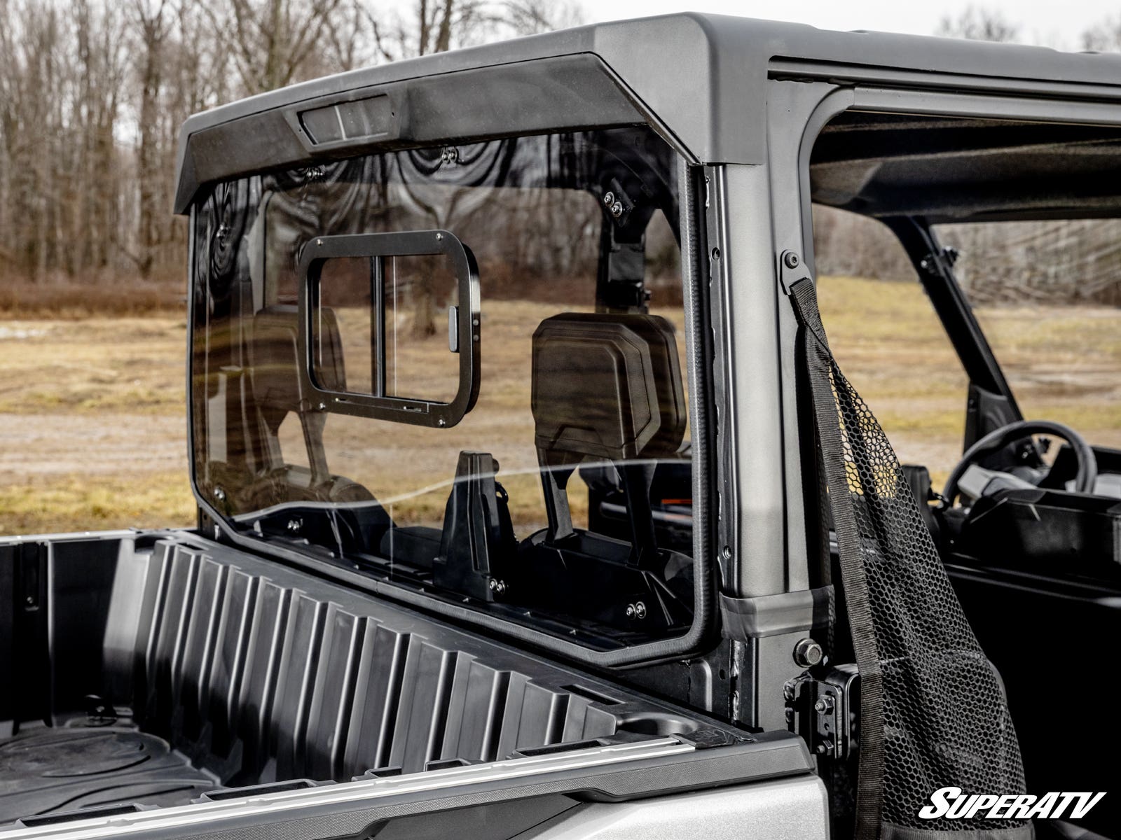 Photo of SuperATV Polaris Ranger XD 1500 Sliding Rear Windshield by SuperATV - Premium Windshields for UTVs / Side by Sides