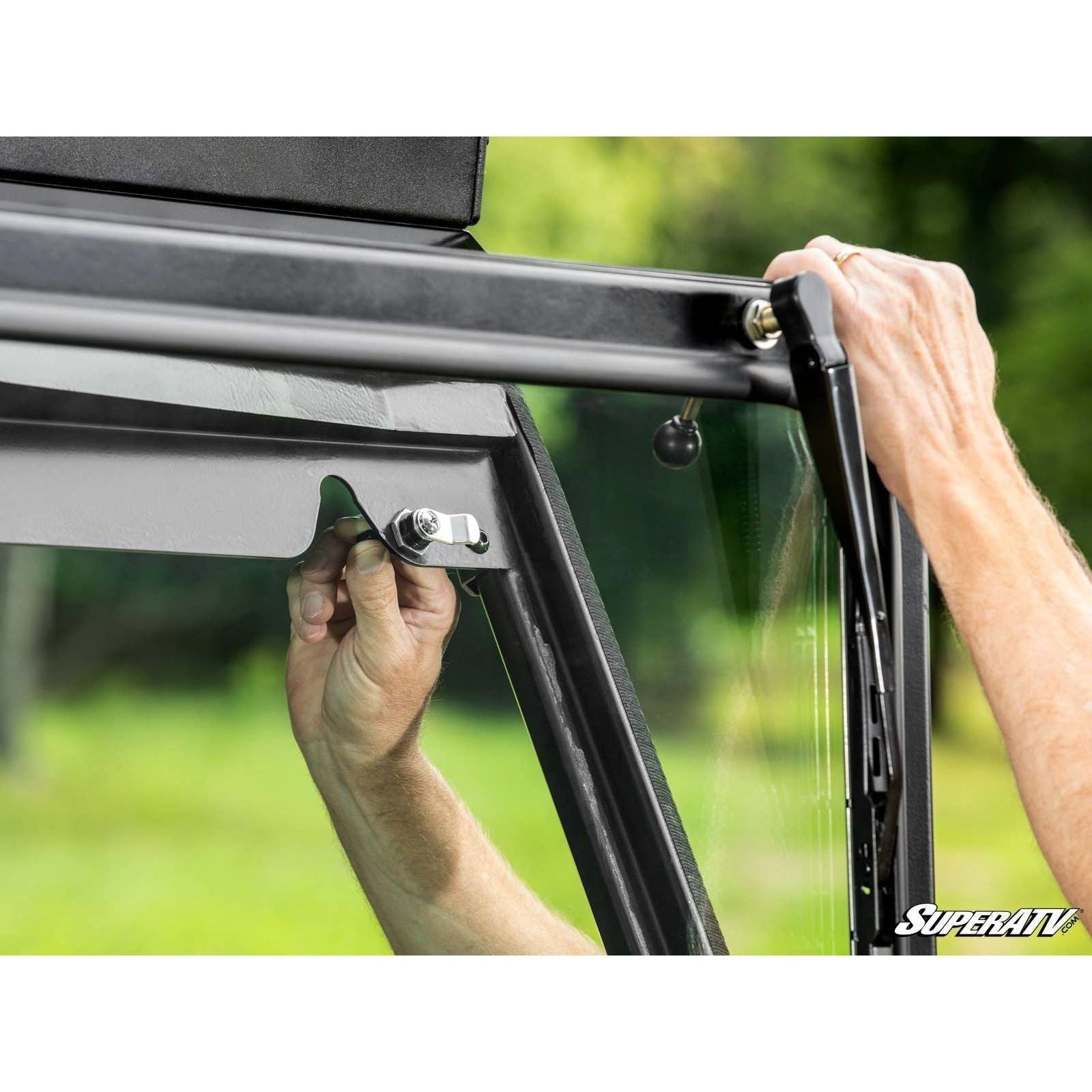 Photo of Polaris Ranger 1000 Flip Down Glass Windshield by SuperATV - Premium Windshields for UTVs / Side by Sides