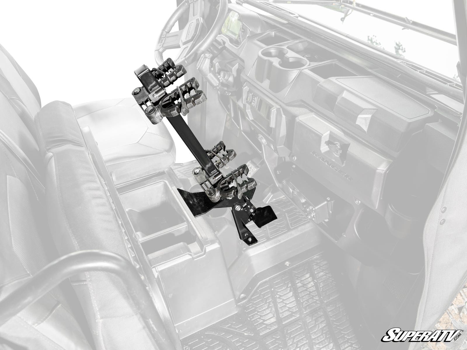 Photo of SuperATV Polaris Ranger XP 1000 Floor-Mounted Gun Holder by SuperATV - Premium Storage for UTVs / Side by Sides