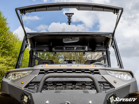 Polaris Ranger 1000 Scratch Resistant Flip Windshield - Rolled up from FWS-P-RAN1K-001-70