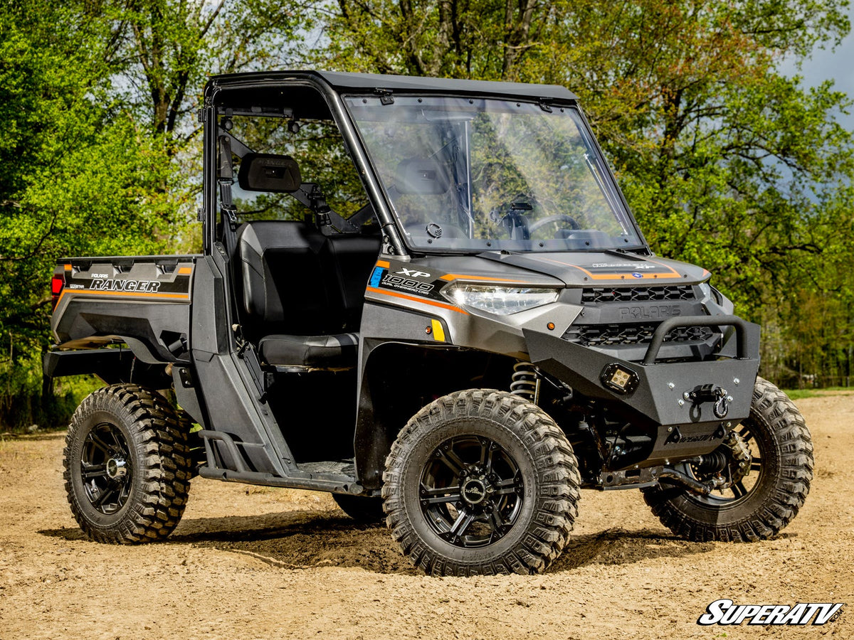 Polaris Ranger 1000 Scratch Resistant Flip Windshield - Rolled up from FWS-P-RAN1K-001-70