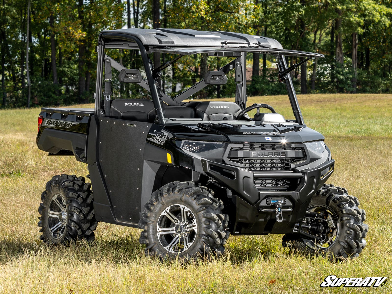 Polaris Ranger XP Kinetic MaxDrive Power Flip Glass Windshield - With Wiper