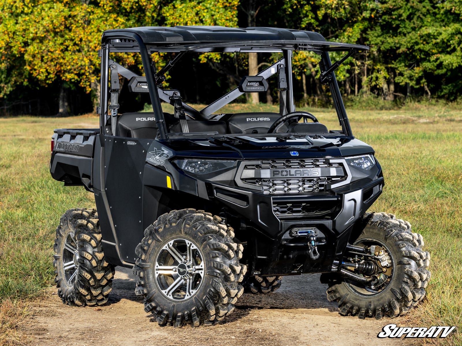 Photo of SuperATV Polaris Ranger XP 900 MaxDrive Power Flip Glass Windshield by SuperATV - Premium Windshields for UTVs / Side by Sides