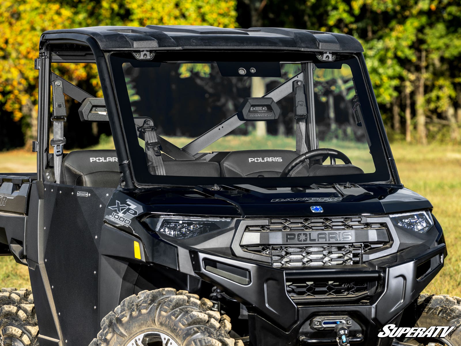 Photo of SuperATV Polaris Ranger XP 900 MaxDrive Power Flip Glass Windshield by SuperATV - Premium Windshields for UTVs / Side by Sides