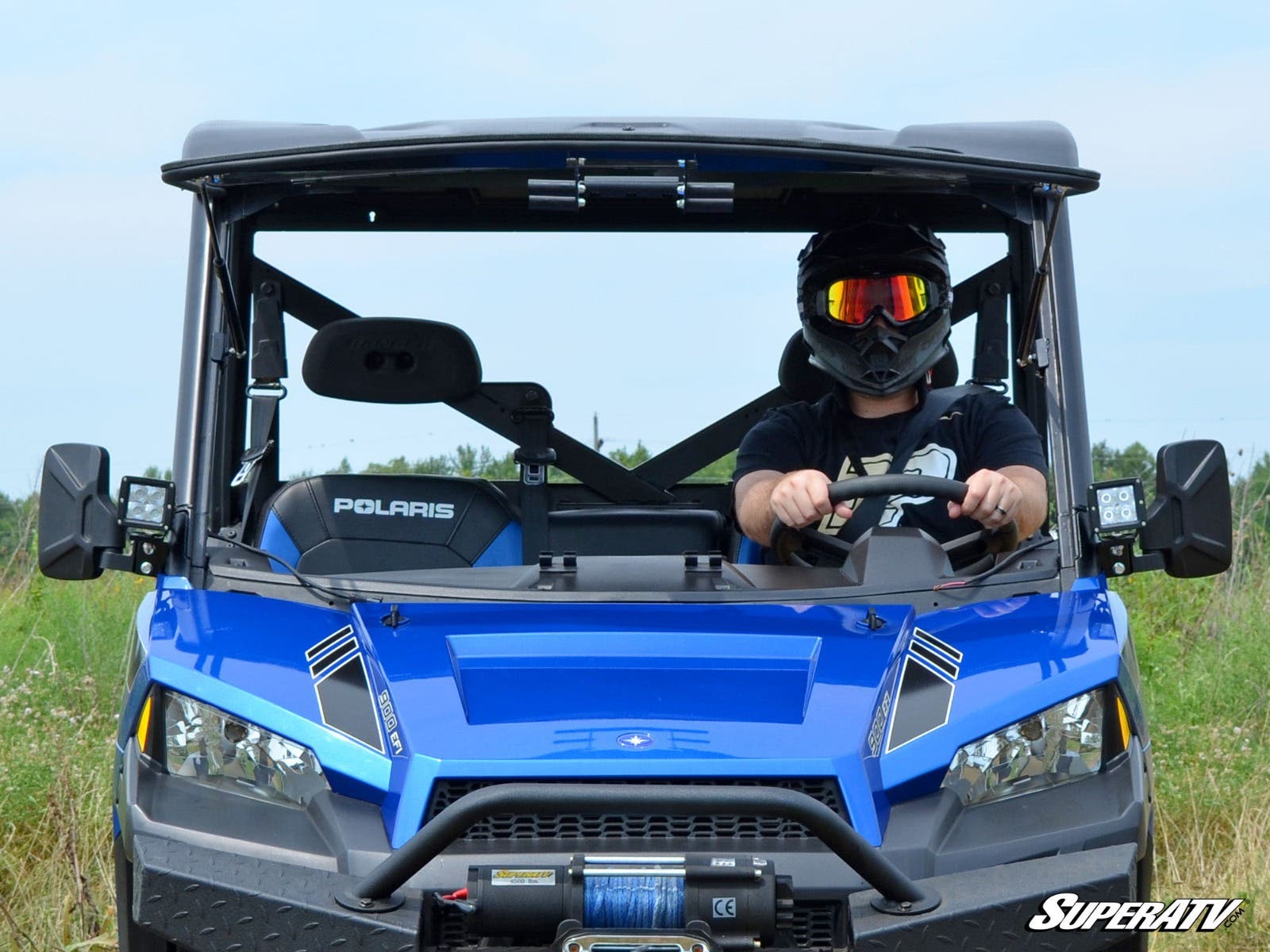 Photo of SuperATV Polaris Ranger XP 570 Scratch Resistant Flip Windshield by SuperATV - Premium Windshields for UTVs / Side by Sides