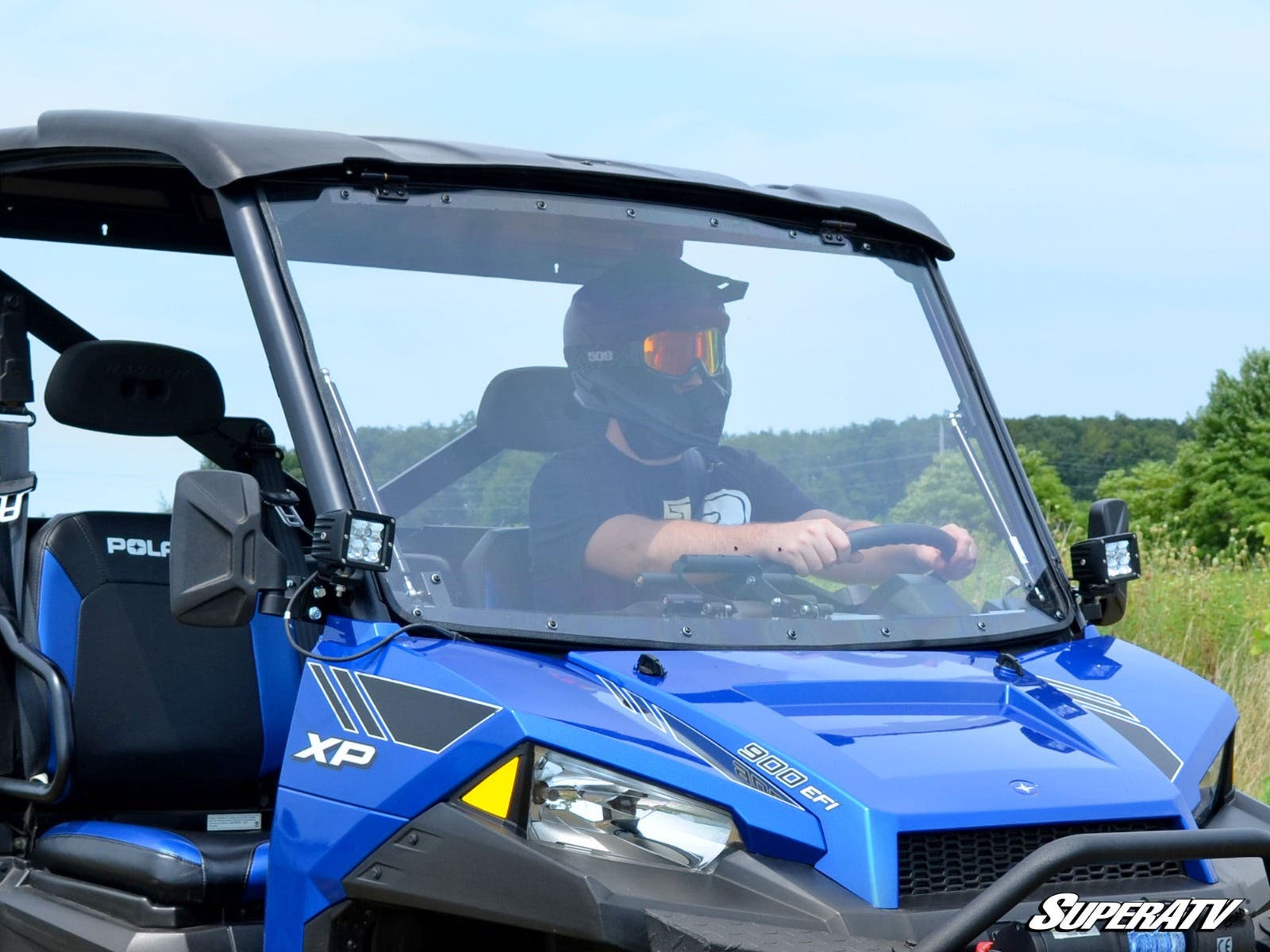 Photo of SuperATV Polaris Ranger XP 900 Scratch Resistant Flip Windshield by SuperATV - Premium Windshields for UTVs / Side by Sides