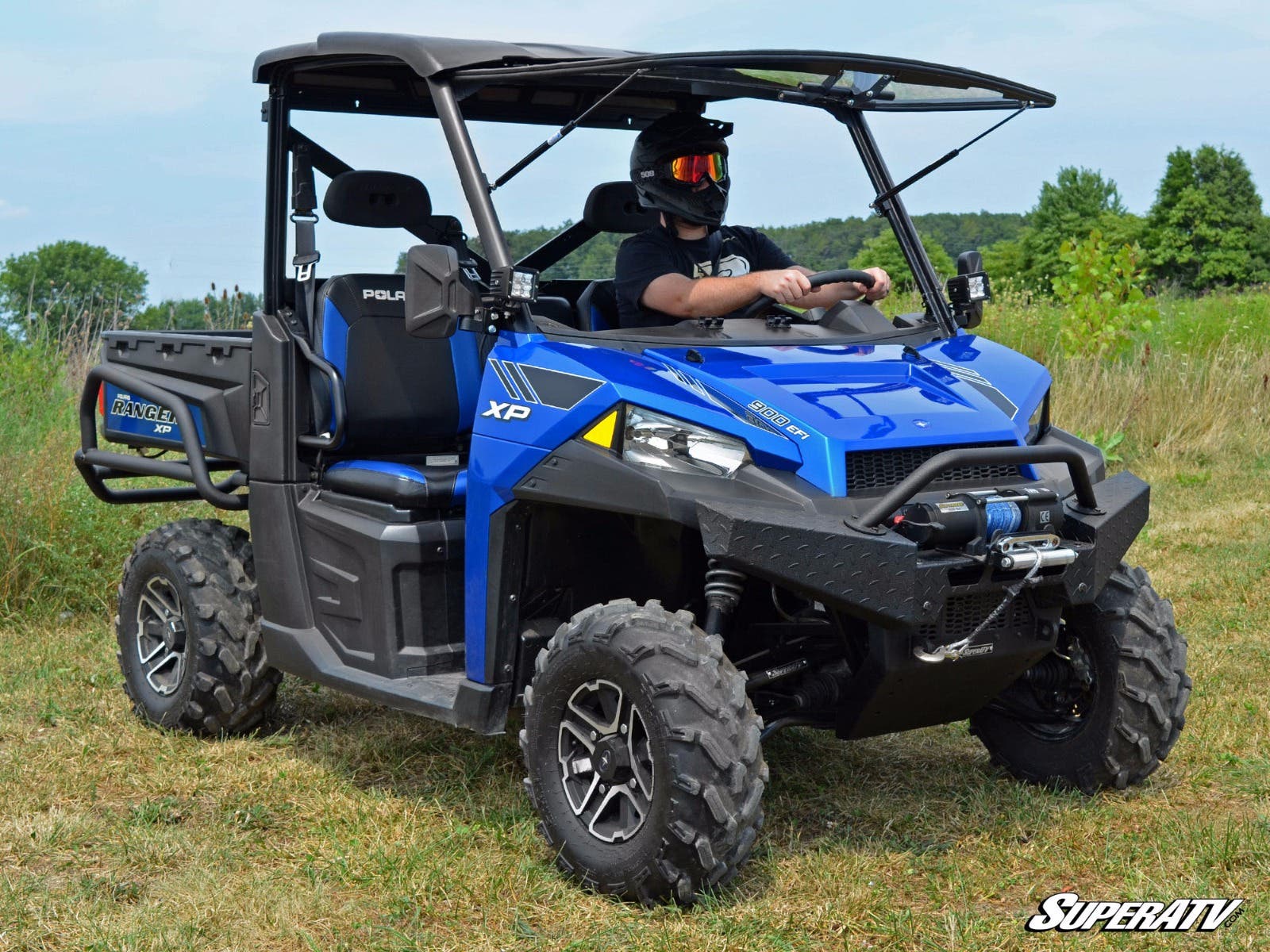 Photo of SuperATV Polaris Ranger XP 1000 Scratch Resistant Flip Windshield by SuperATV - Premium Windshields for UTVs / Side by Sides