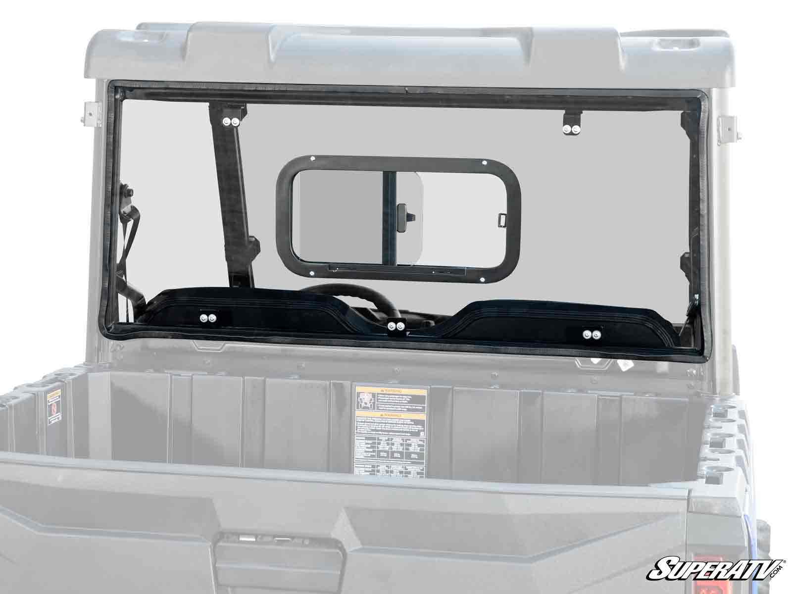 Photo of SuperATV Polaris Ranger Midsize Rear Sliding Windshield by SuperATV - Premium Windshields for UTVs / Side by Sides