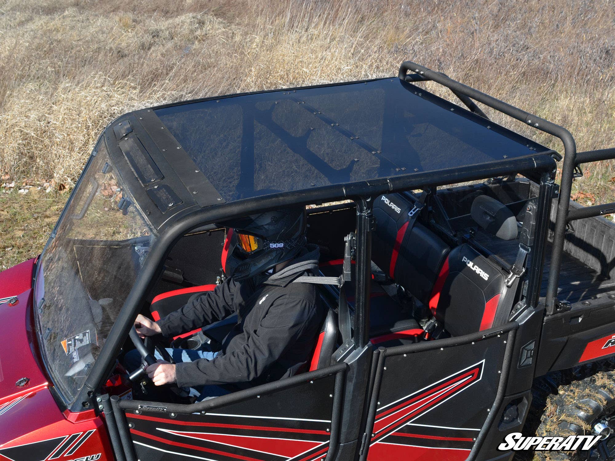Photo of SuperATV Polaris Ranger XP 570 Crew Tinted Roof by SuperATV - Premium Roofs for UTVs / Side by Sides