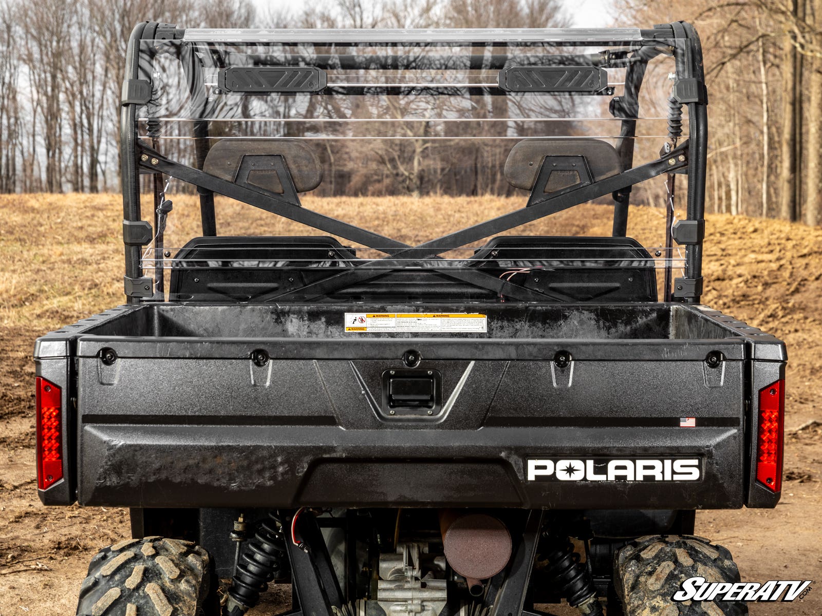 Photo of SuperATV Polaris Ranger Full-Size 570 Vented Full Rear Windshield by SuperATV - Premium Windshields for UTVs / Side by Sides