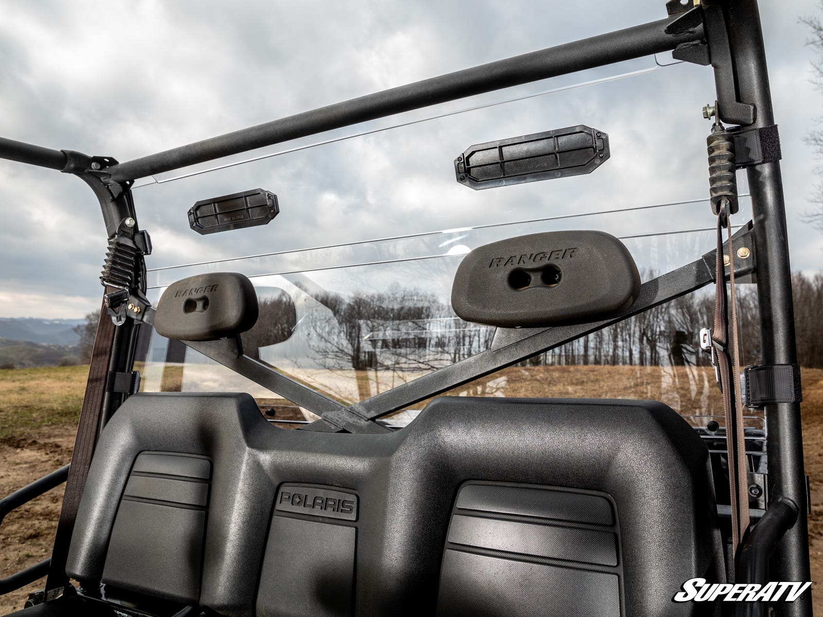 Photo of SuperATV Polaris Ranger Full-Size 570 Vented Full Rear Windshield by SuperATV - Premium Windshields for UTVs / Side by Sides