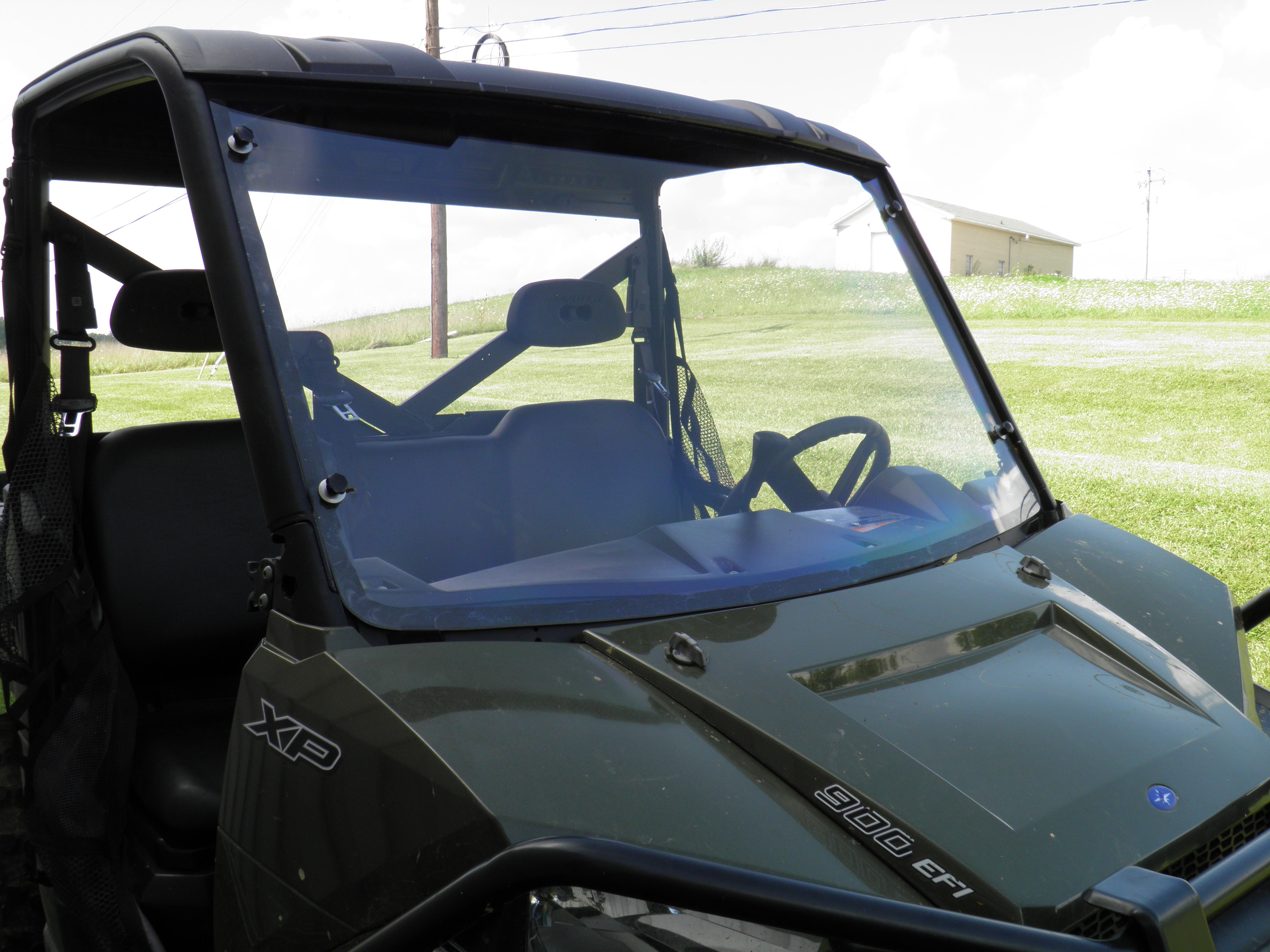 Photo of Polaris Ranger 900/1000 - 1 Pc Windshield with Vent, Clamp and Hard Coat Options by 3 Star UTV - Premium Windshields for UTVs / Side by Sides