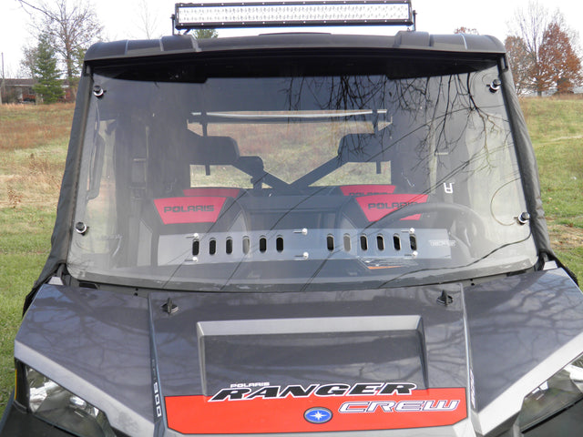 Photo of Polaris Ranger Crew 900 -1 Pc Windshield w/Clamp, Vent, and Hard Coat Options by 3 Star UTV - Premium Windshields for UTVs / Side by Sides
