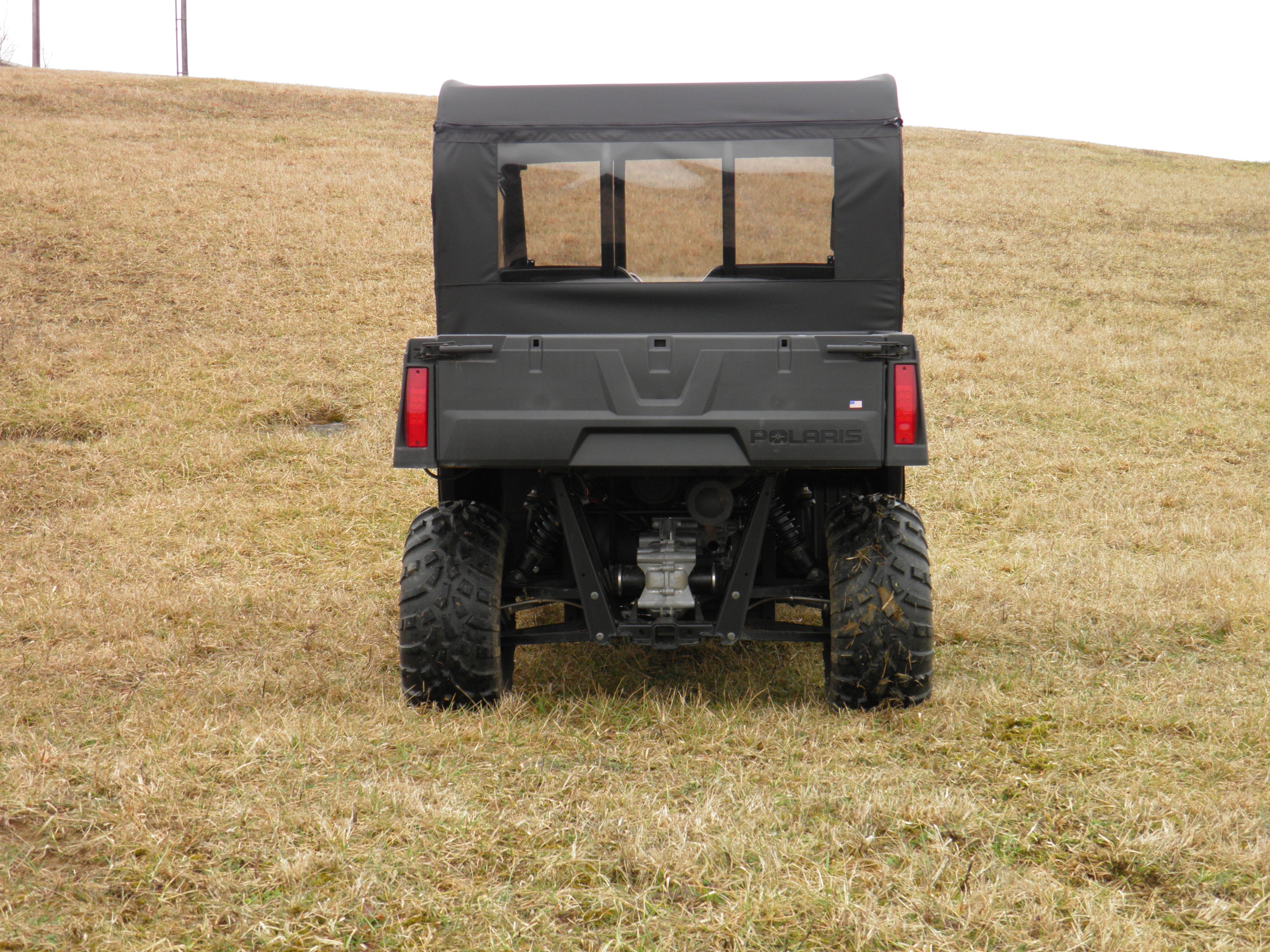 Photo of Polaris Ranger Crew 570 Mid Size - 4 Passenger - BLACK - Full Cab Enclosure with Vinyl Windshield by 3 Star UTV - Premium Enclosures for UTVs / Side by Sides