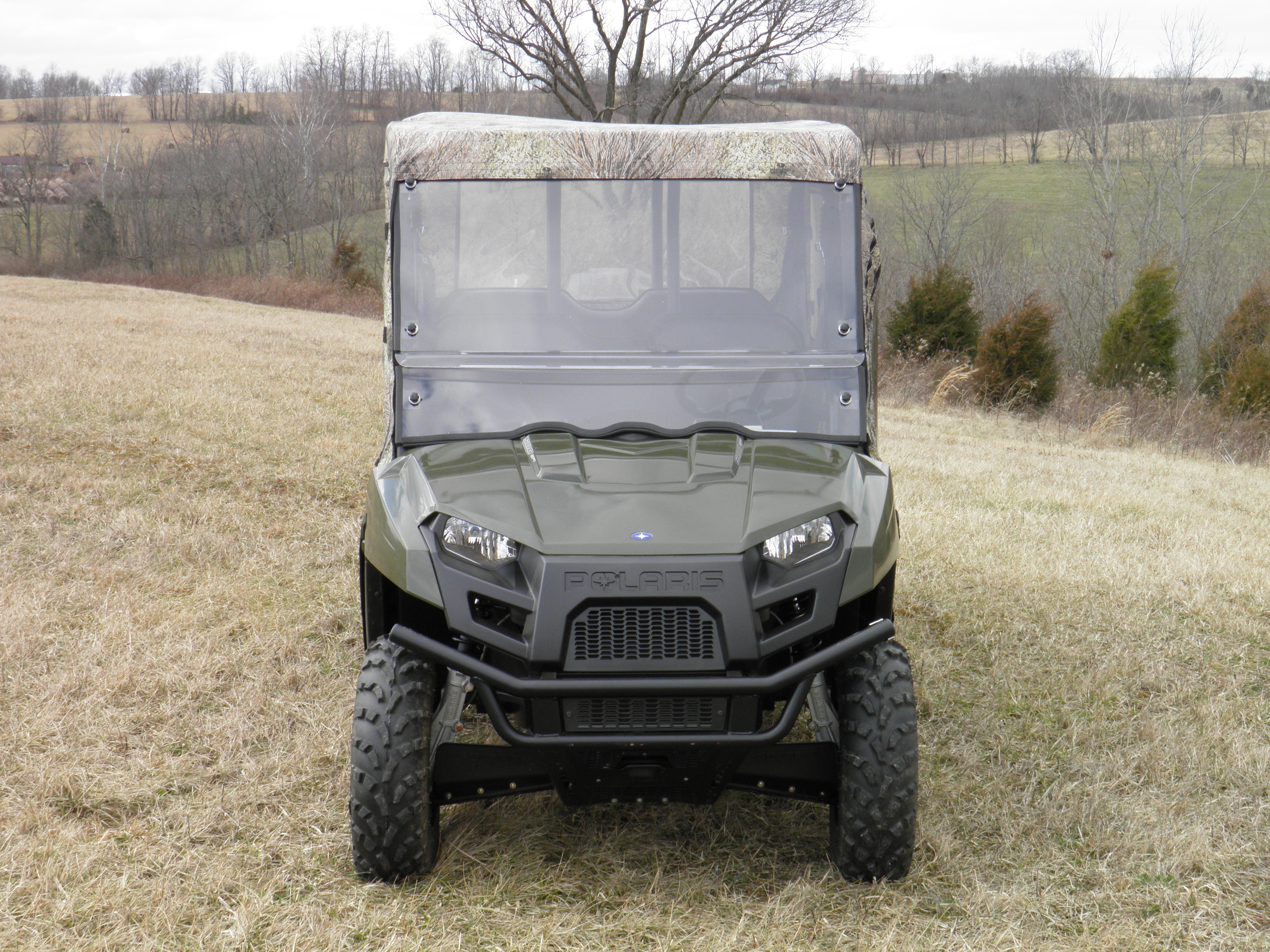 Photo of Polaris Ranger Crew 570 Mid Size - 4 Passenger - CAMO Full Cab Enclosure for Hard Windshield by 3 Star UTV - Premium Enclosures for UTVs / Side by Sides