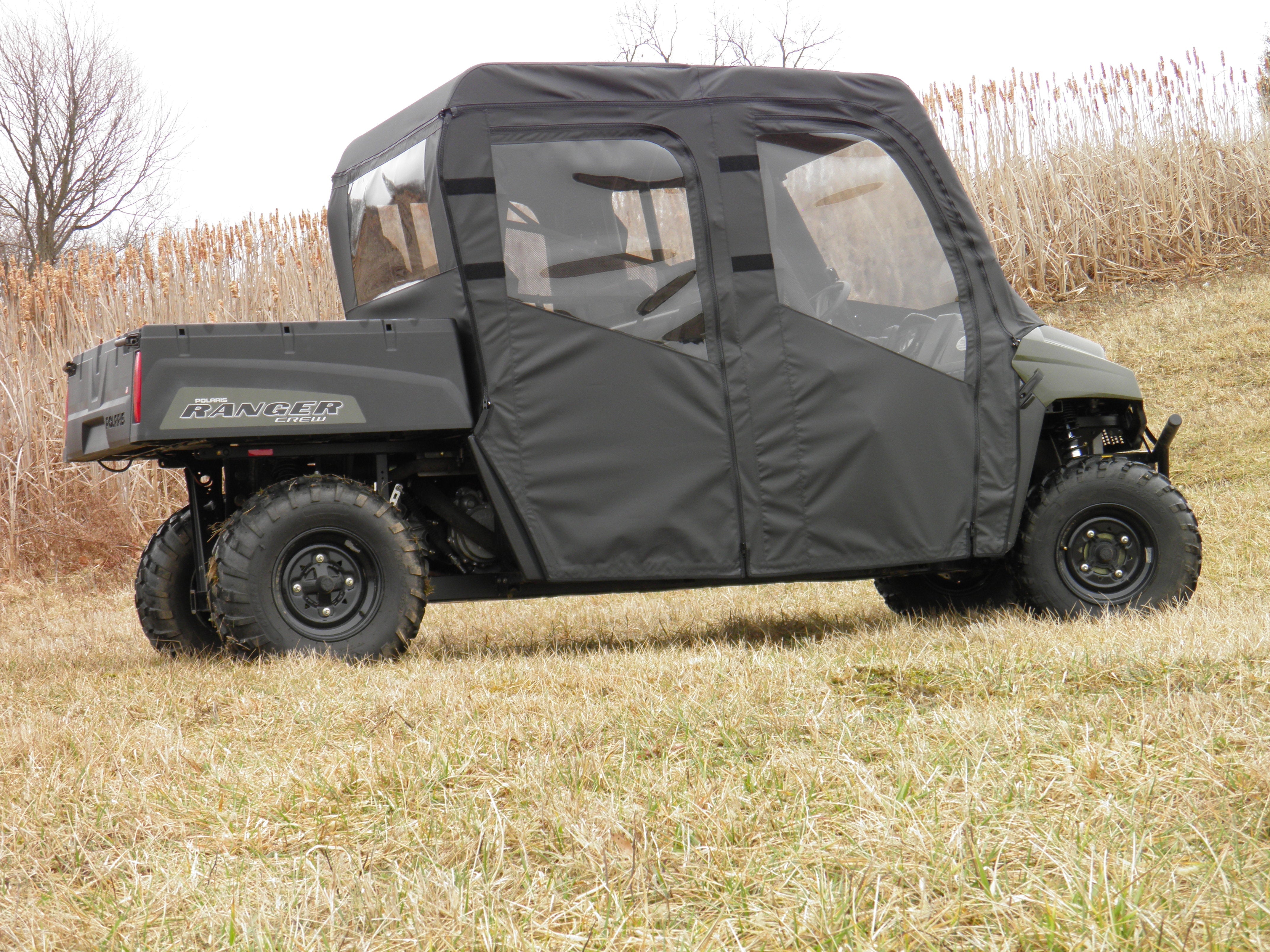 Photo of Polaris Ranger Crew 570 Mid Size - 4 Passenger - CAMO Full Cab Enclosure for Hard Windshield by 3 Star UTV - Premium Enclosures for UTVs / Side by Sides