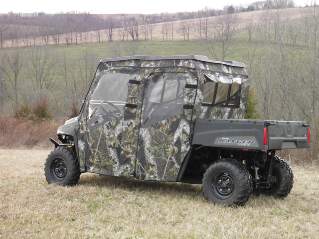 Photo of Polaris Ranger Crew 570 Mid Size - 4 Passenger - CAMO Full Cab Enclosure for Hard Windshield by 3 Star UTV - Premium Enclosures for UTVs / Side by Sides