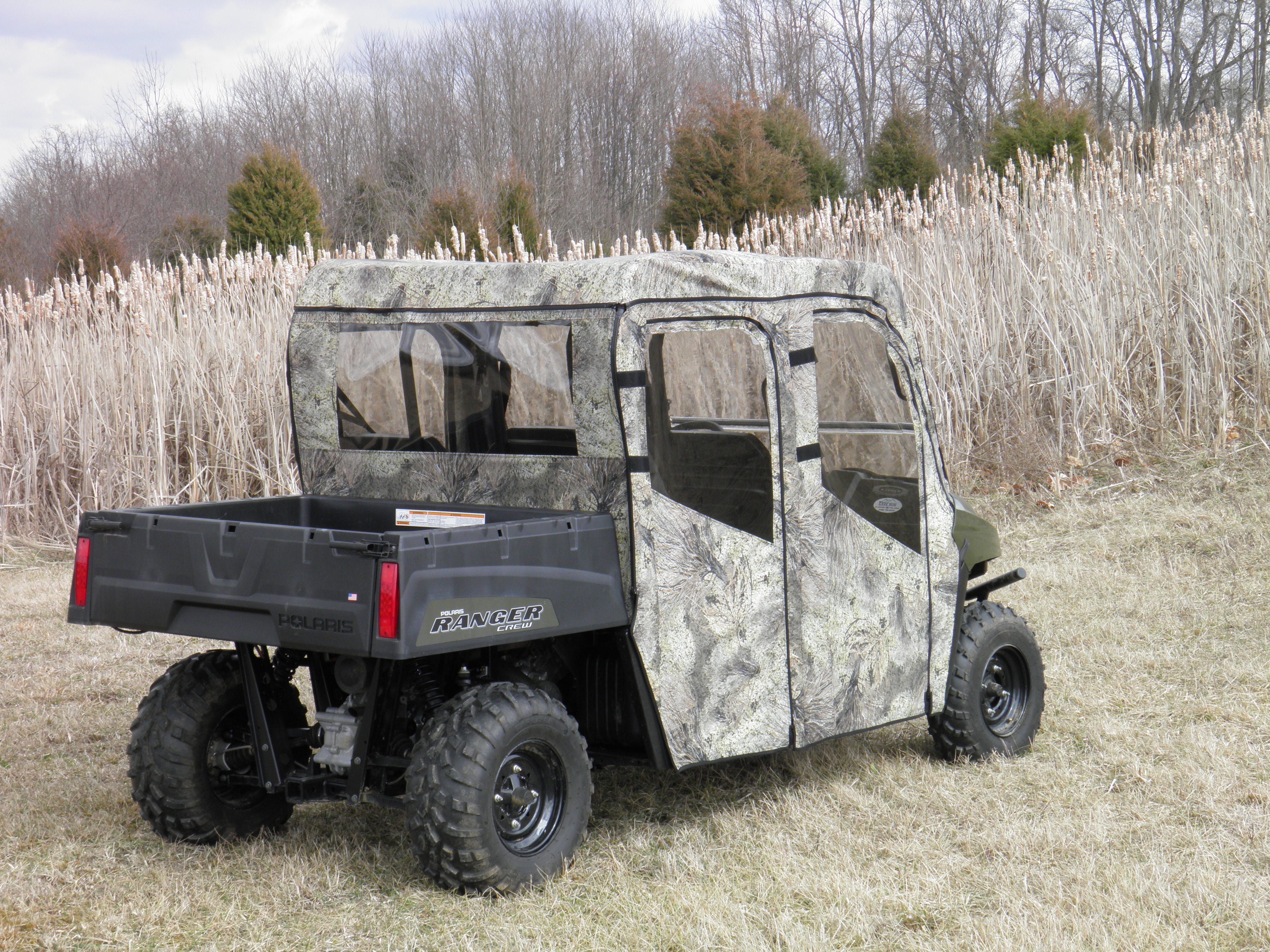 Photo of Polaris Ranger Crew 570 Mid Size - 4 Passenger - CAMO Full Cab Enclosure for Hard Windshield by 3 Star UTV - Premium Enclosures for UTVs / Side by Sides
