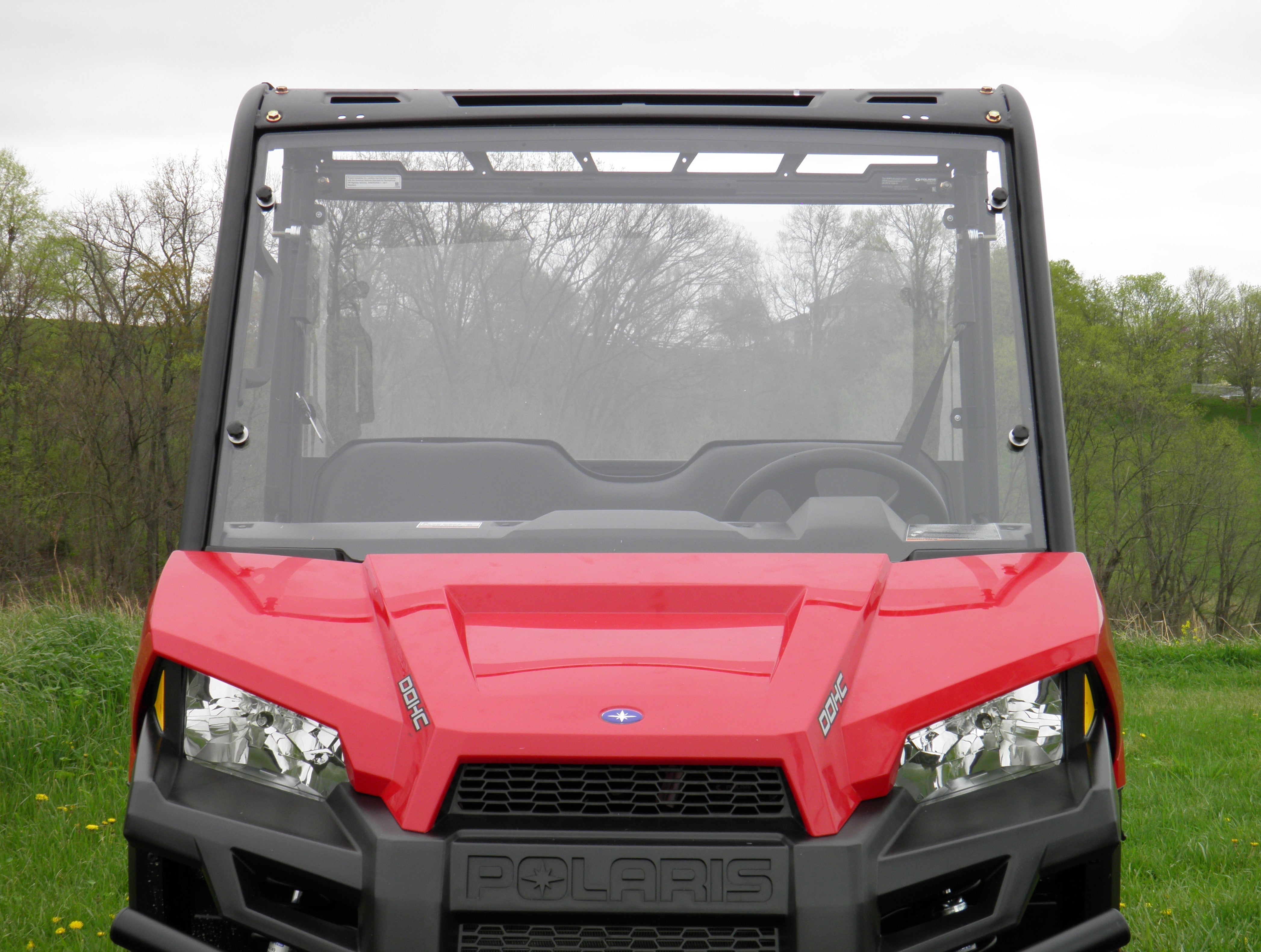 Photo of Polaris Ranger Crew 570 Mid Size - 4 Passenger - 1 Pc Scratch-Resistant Windshield by 3 Star UTV - Premium Windshields for UTVs / Side by Sides