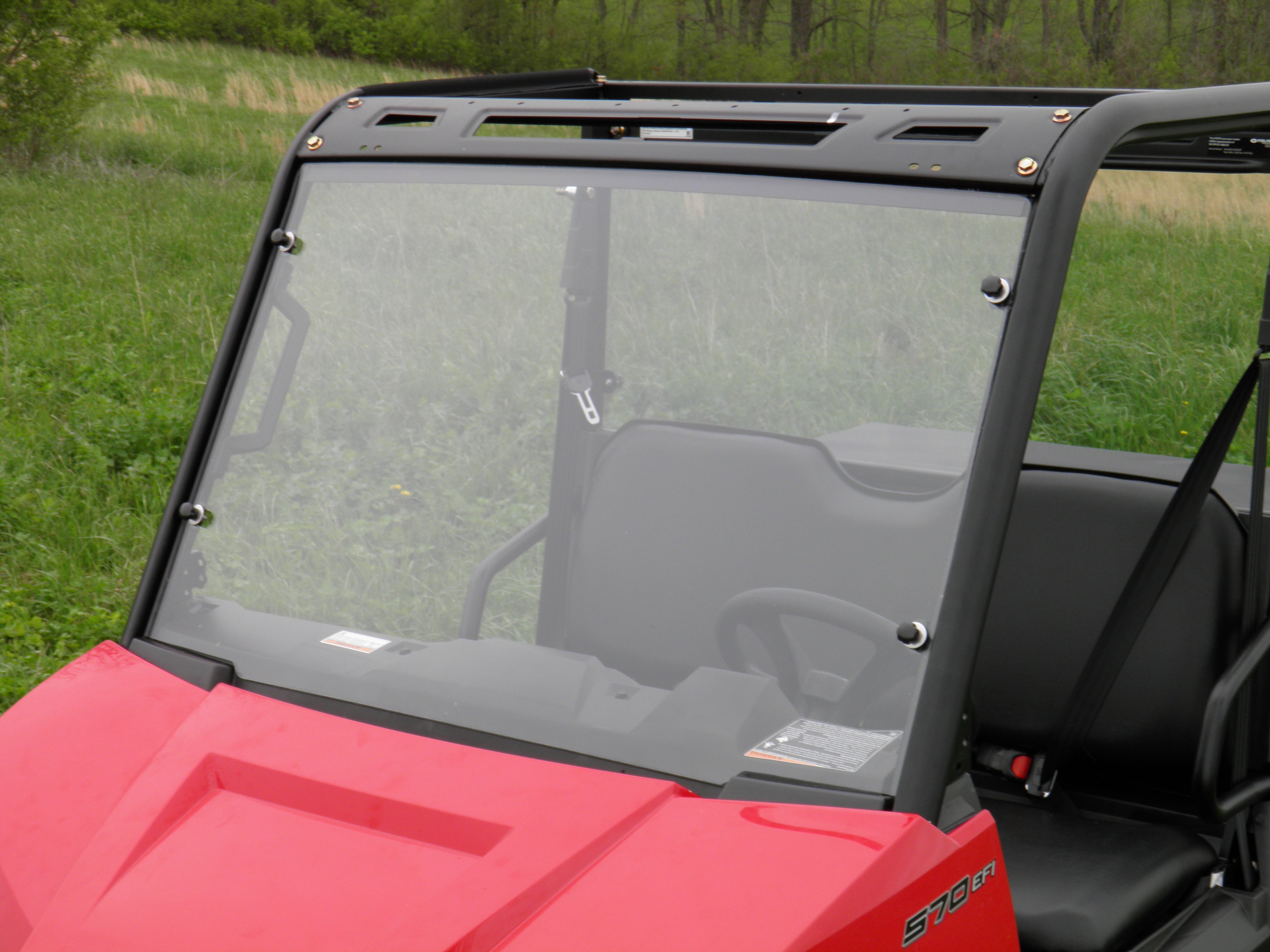 Photo of Polaris Ranger Crew 570 Mid Size - 4 Passenger - 1 Pc Scratch-Resistant Windshield by 3 Star UTV - Premium Windshields for UTVs / Side by Sides