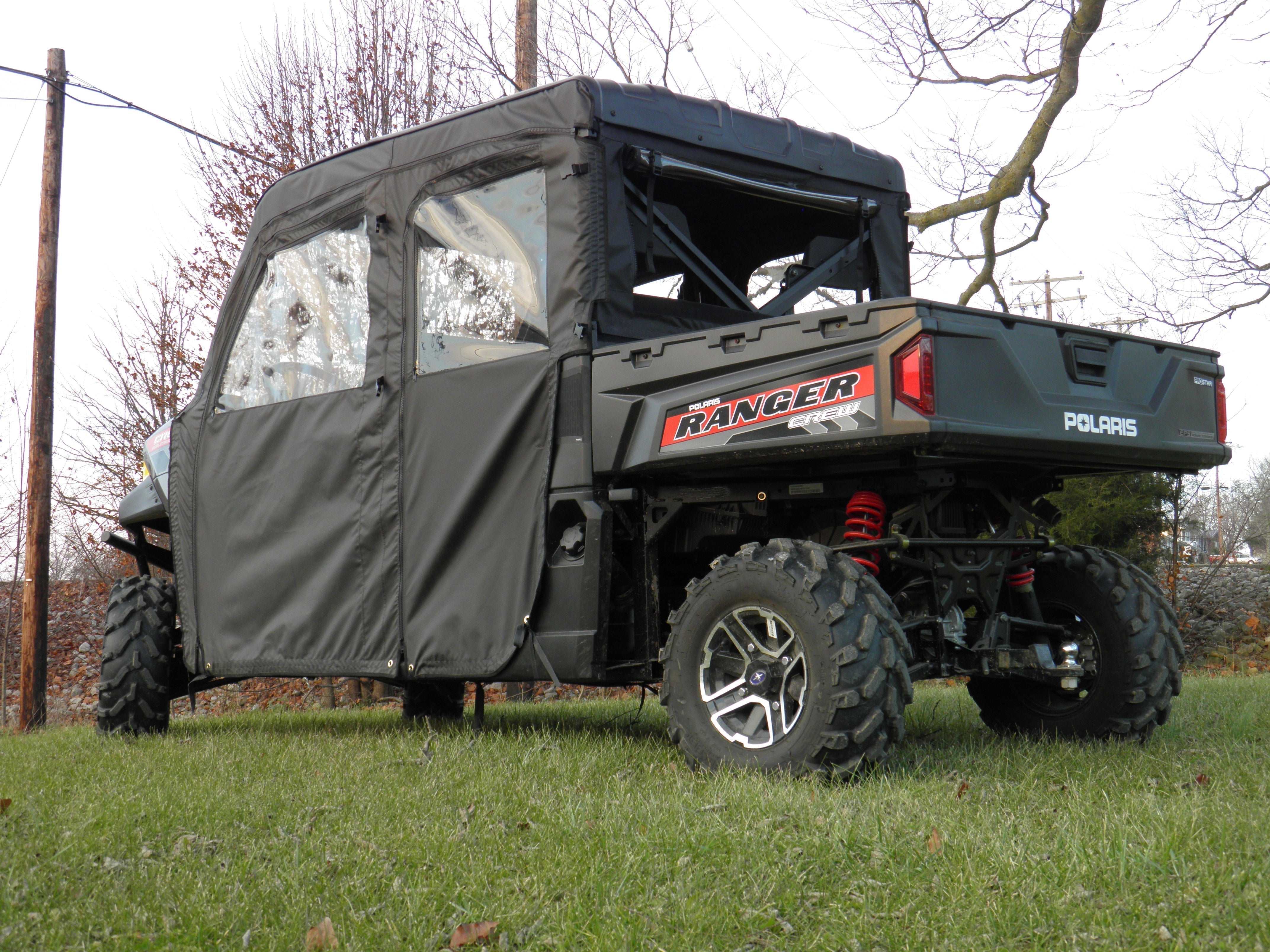 Photo of Polaris Ranger Crew Mid Size 570 - 4 Passenger - BLACK Door/Rear Window Combo by 3 Star UTV - Premium Enclosures for UTVs / Side by Sides