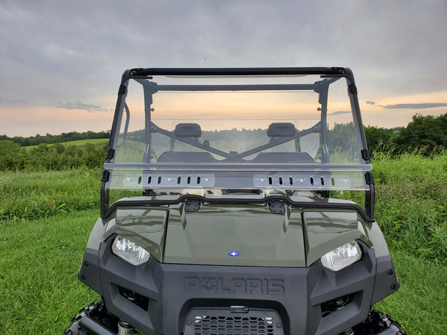Photo of Polaris Ranger Full-Size Crew 570 - 6 Passenger - 2 Pc Windshield w/Clamp and Vent Options by 3 Star UTV - Premium Windshields for UTVs / Side by Sides