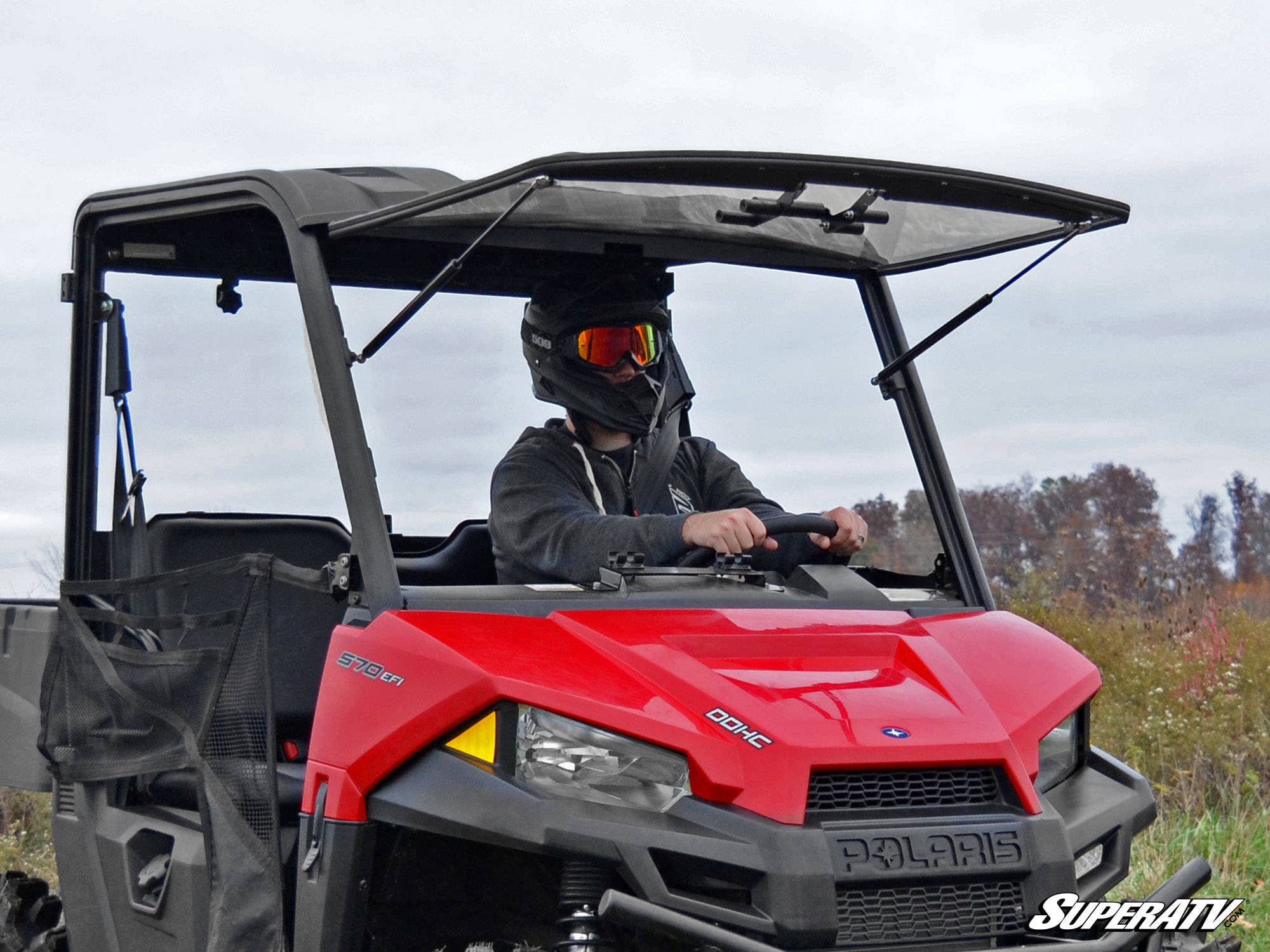 Photo of SuperATV Polaris Ranger Midsize Scratch Resistant Flip Windshield by SuperATV - Premium Windshields for UTVs / Side by Sides