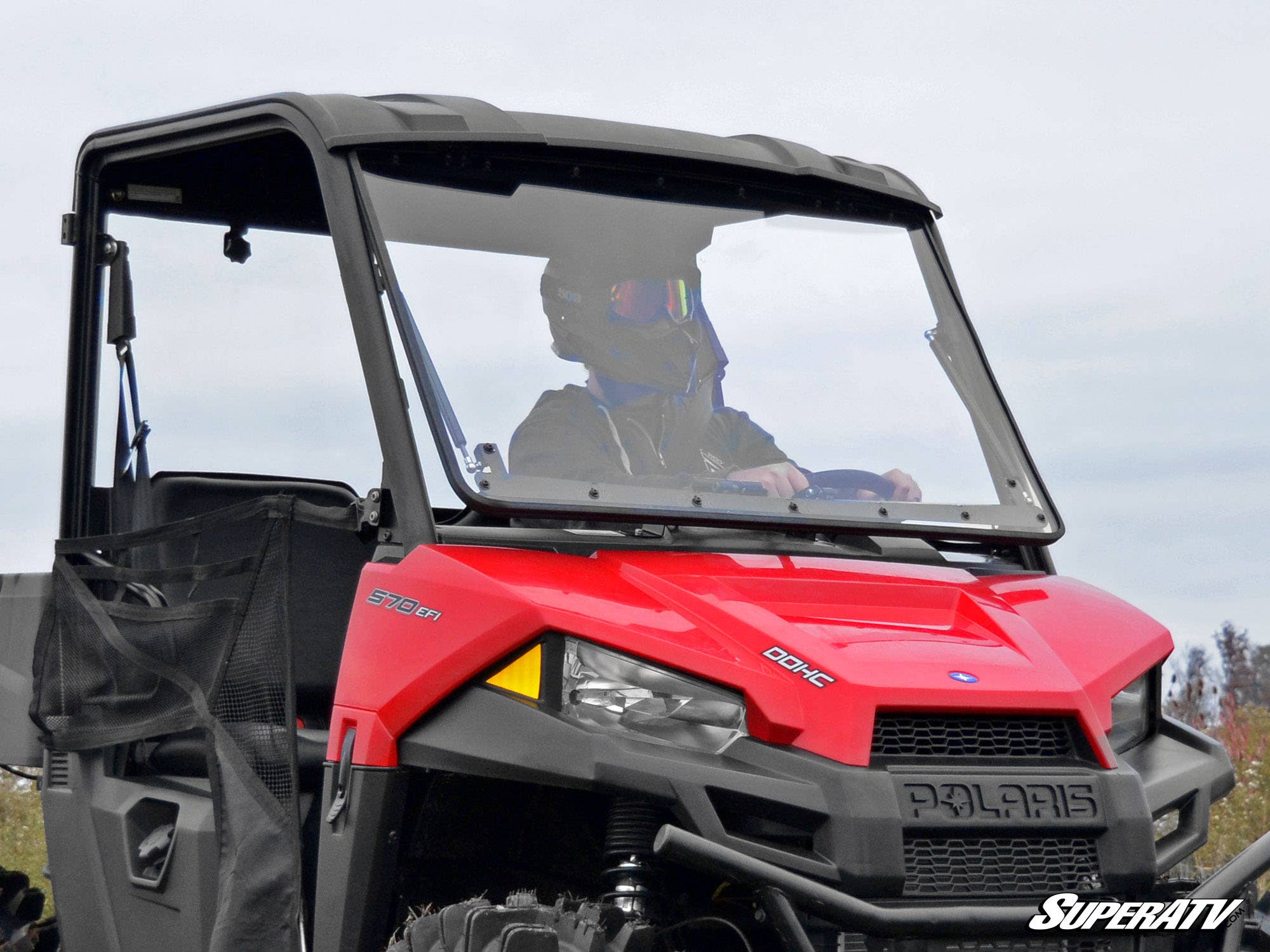 Photo of SuperATV Polaris Ranger Midsize Scratch Resistant Flip Windshield by SuperATV - Premium Windshields for UTVs / Side by Sides
