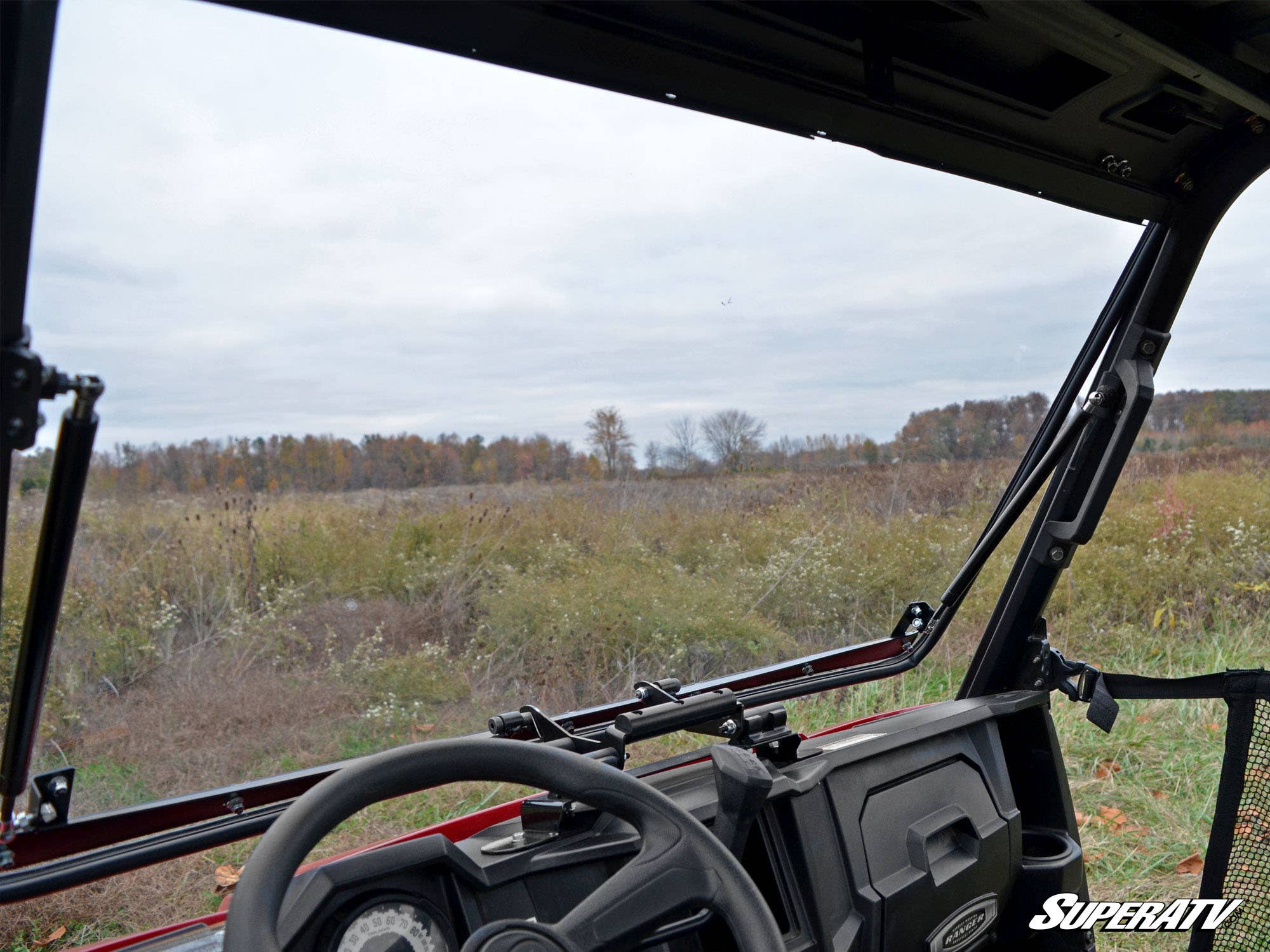 Photo of SuperATV Polaris Ranger Midsize Scratch Resistant Flip Windshield by SuperATV - Premium Windshields for UTVs / Side by Sides