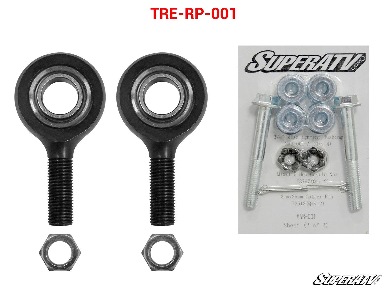 Photo of SuperATV Polaris Ranger XP 1000 Tie Rod End Replacement Kit by SuperATV - Premium Tie Rods for UTVs / Side by Sides