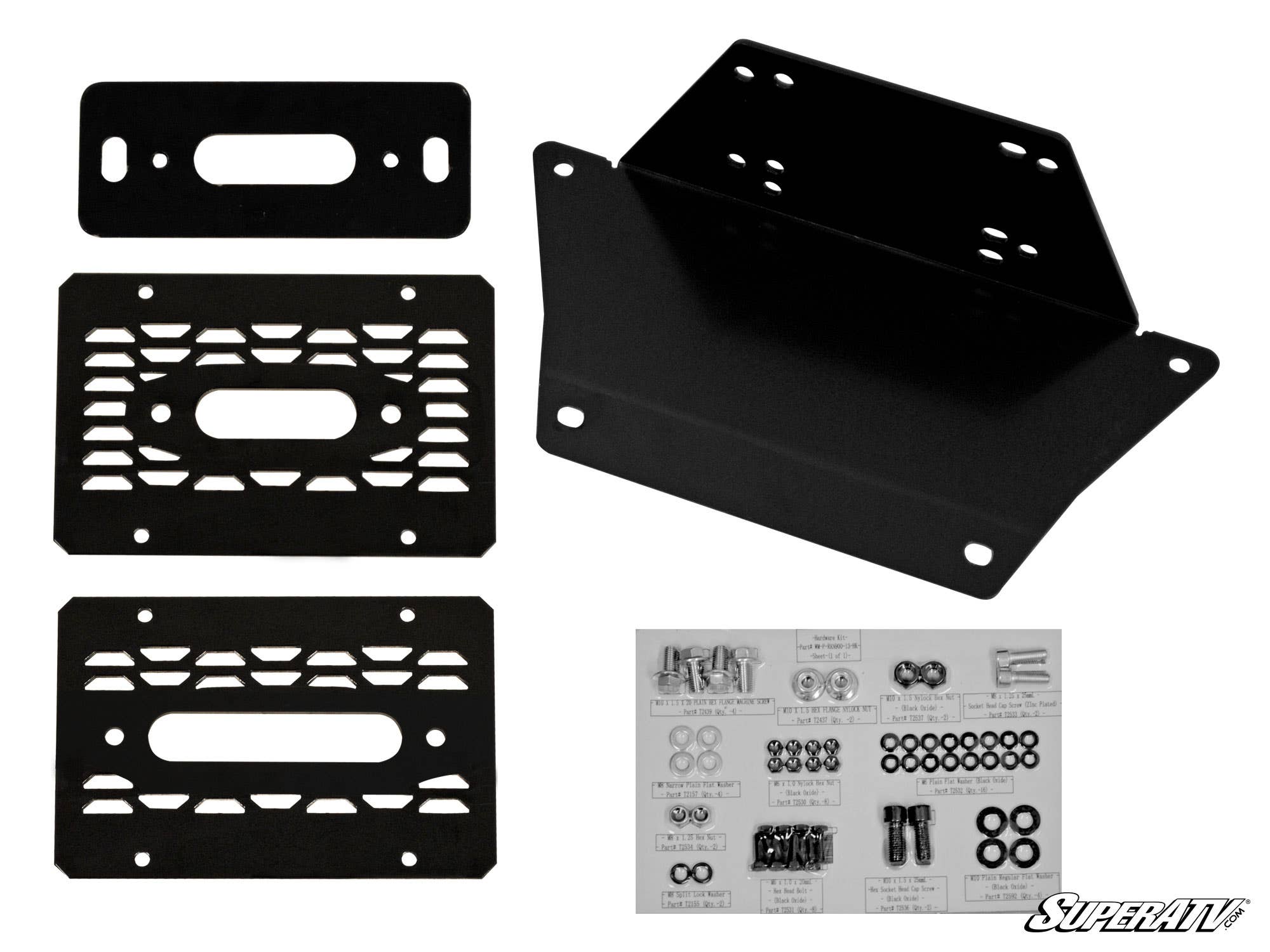 Photo of SuperATV Ranger XP Kinetic Winch Mounting Plate by SuperATV - Premium for UTVs / Side by Sides