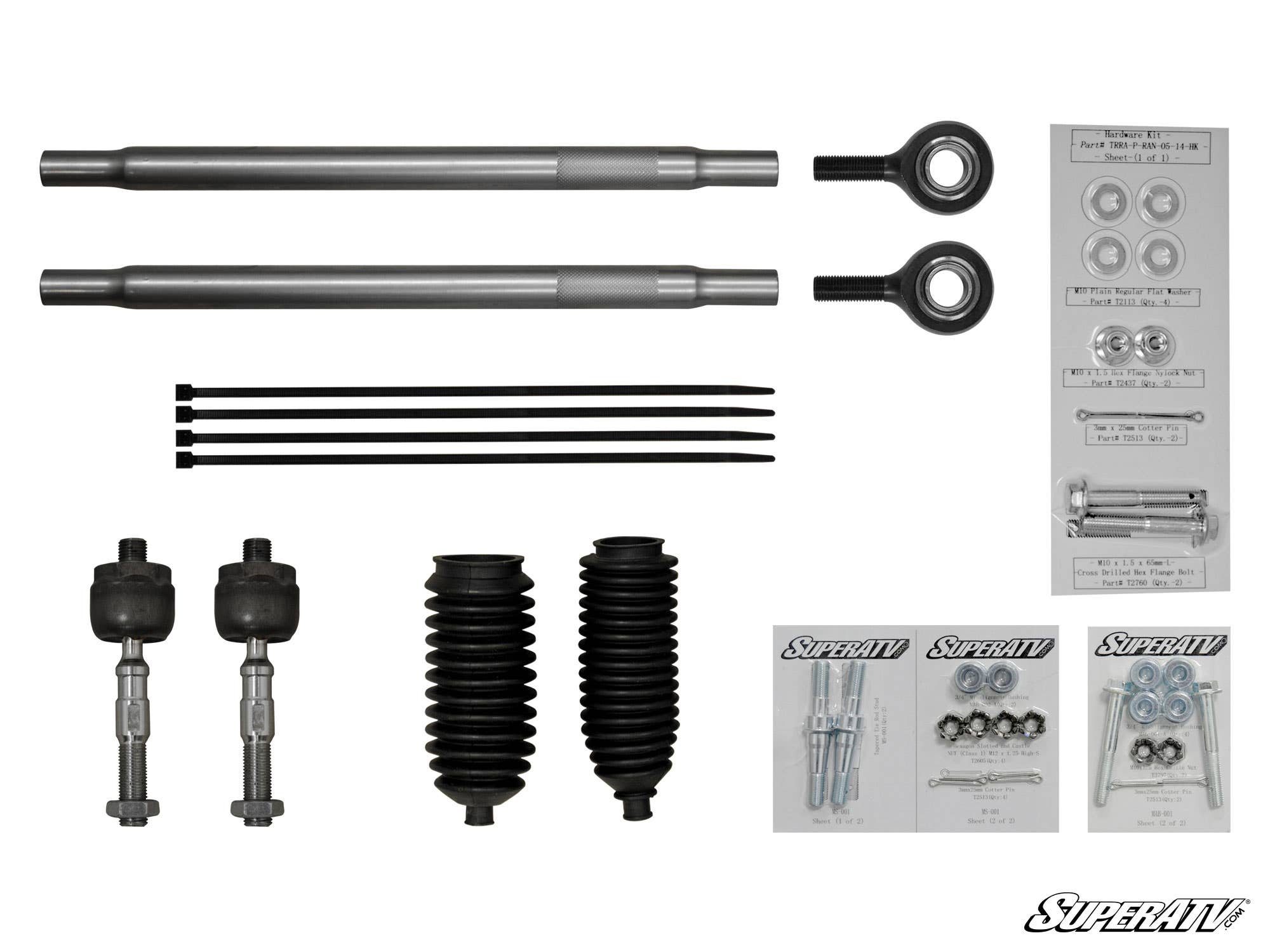 Photo of SuperATV Polaris RZR XP 1000 Heavy-Duty Swaged Tie Rod Kit by SuperATV - Premium Tie Rods for UTVs / Side by Sides