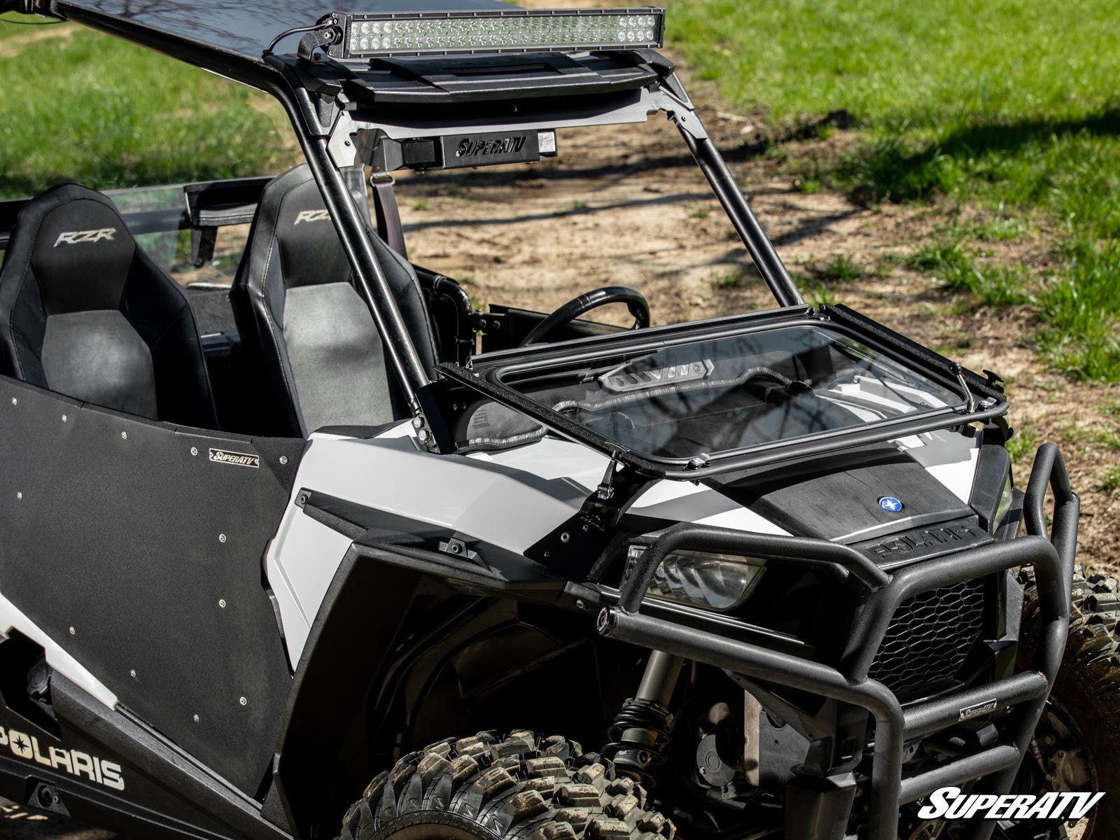 Photo of SuperATV Polaris RZR 900 Flip Down Glass Windshield by SuperATV - Premium Windshields for UTVs / Side by Sides