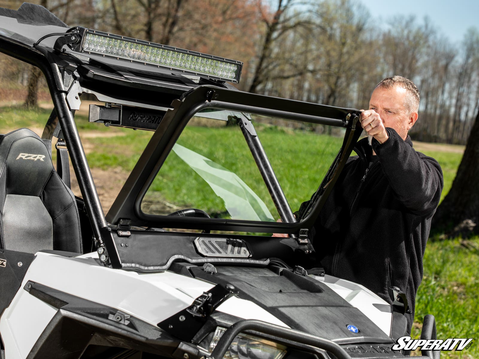 Photo of SuperATV Polaris RZR 900 Flip Down Glass Windshield by SuperATV - Premium Windshields for UTVs / Side by Sides