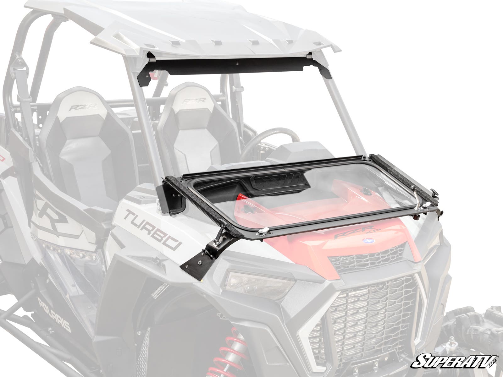 Photo of SuperATV Polaris RZR XP Turbo Flip Down Glass Windshield by SuperATV - Premium Windshields for UTVs / Side by Sides