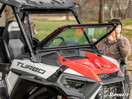 Polaris RZR XP Turbo Flip Down Glass Windshield - 2019-2021