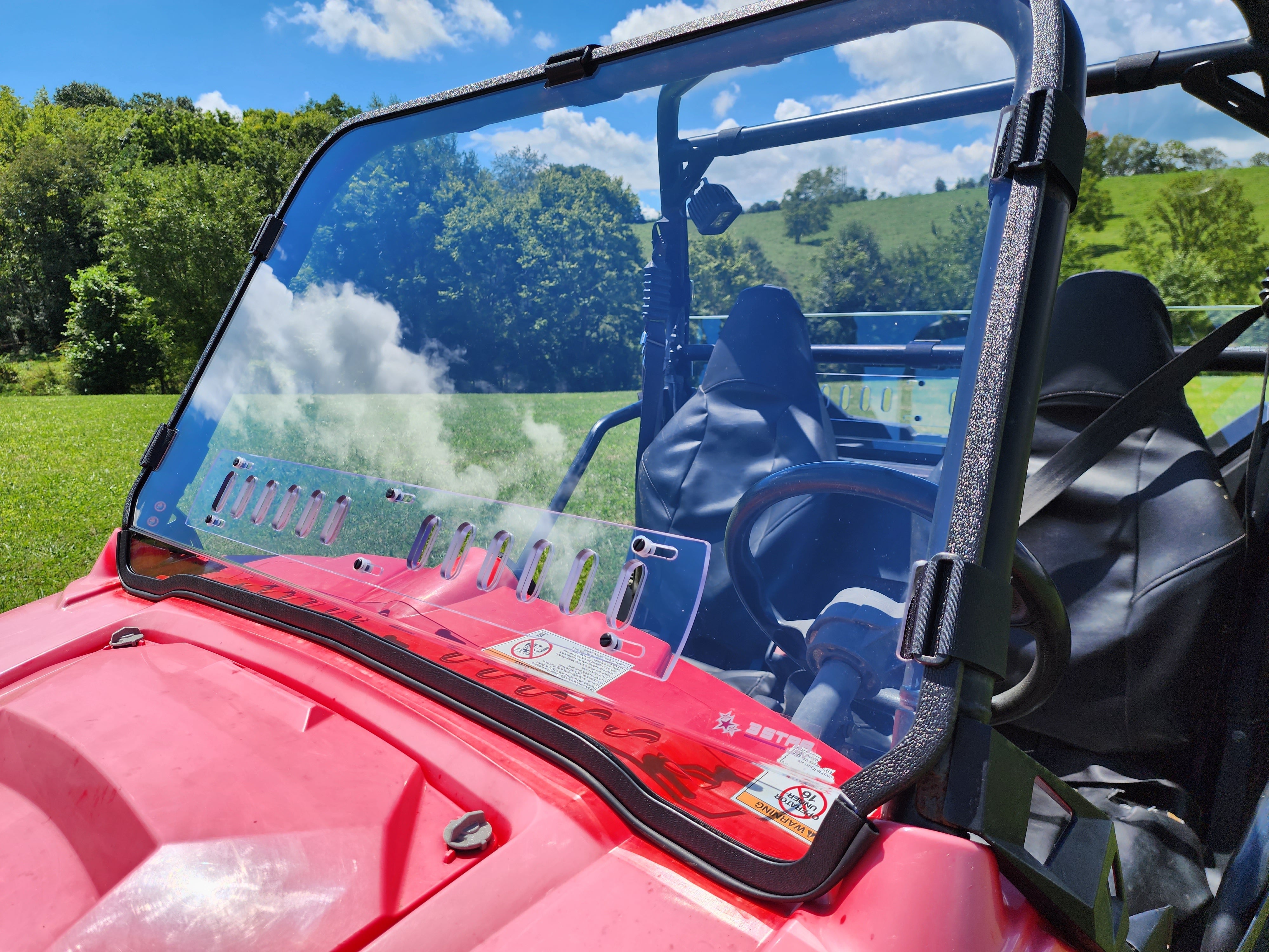 Photo of Polaris RZR 570/800/900 - 1 Pc Windshield with Clamp and Vent Options by 3 Star UTV - Premium Windshields for UTVs / Side by Sides