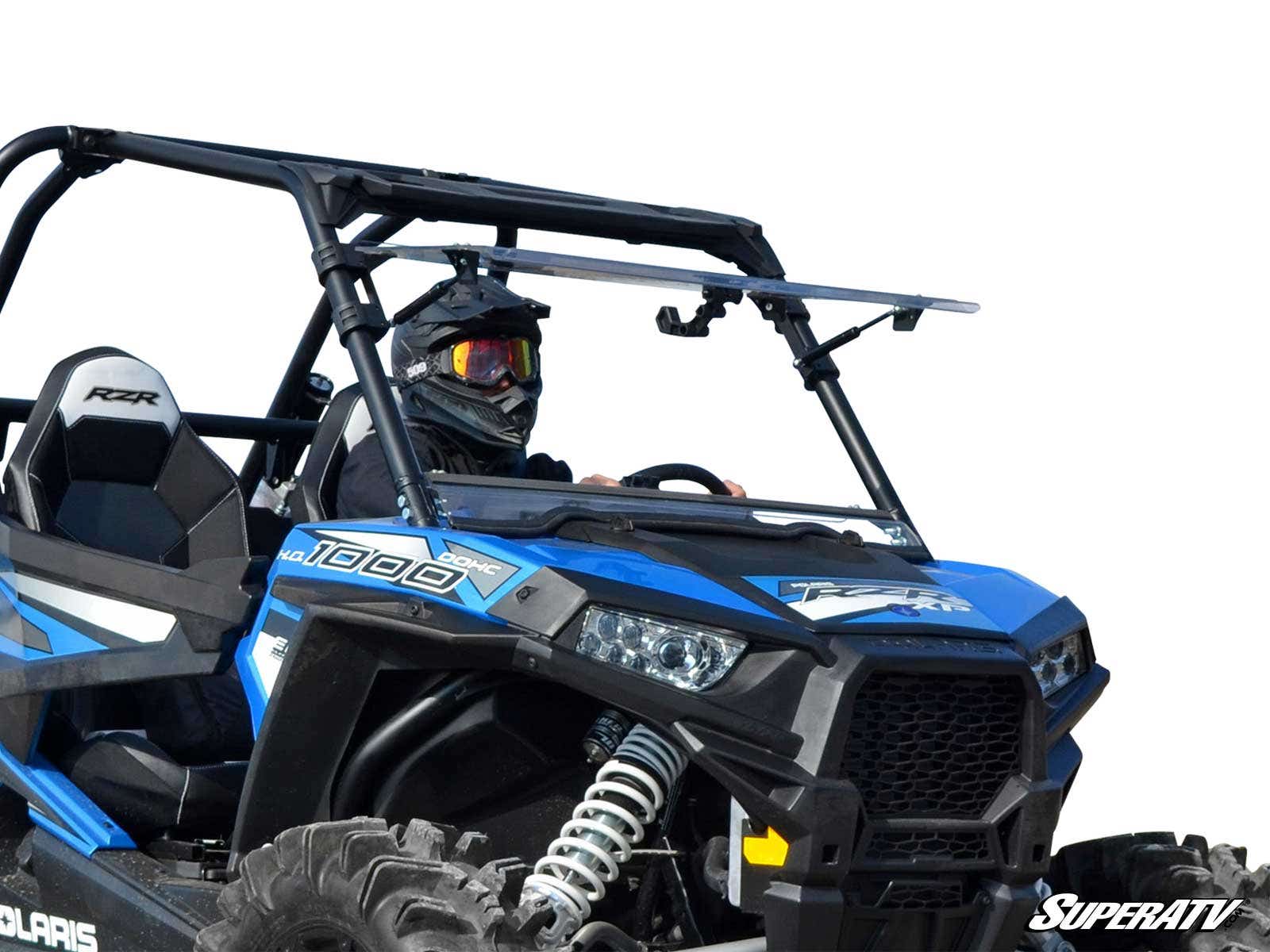 Photo of SuperATV Polaris RZR XP Turbo Scratch Resistant Flip Windshield by SuperATV - Premium Windshields for UTVs / Side by Sides