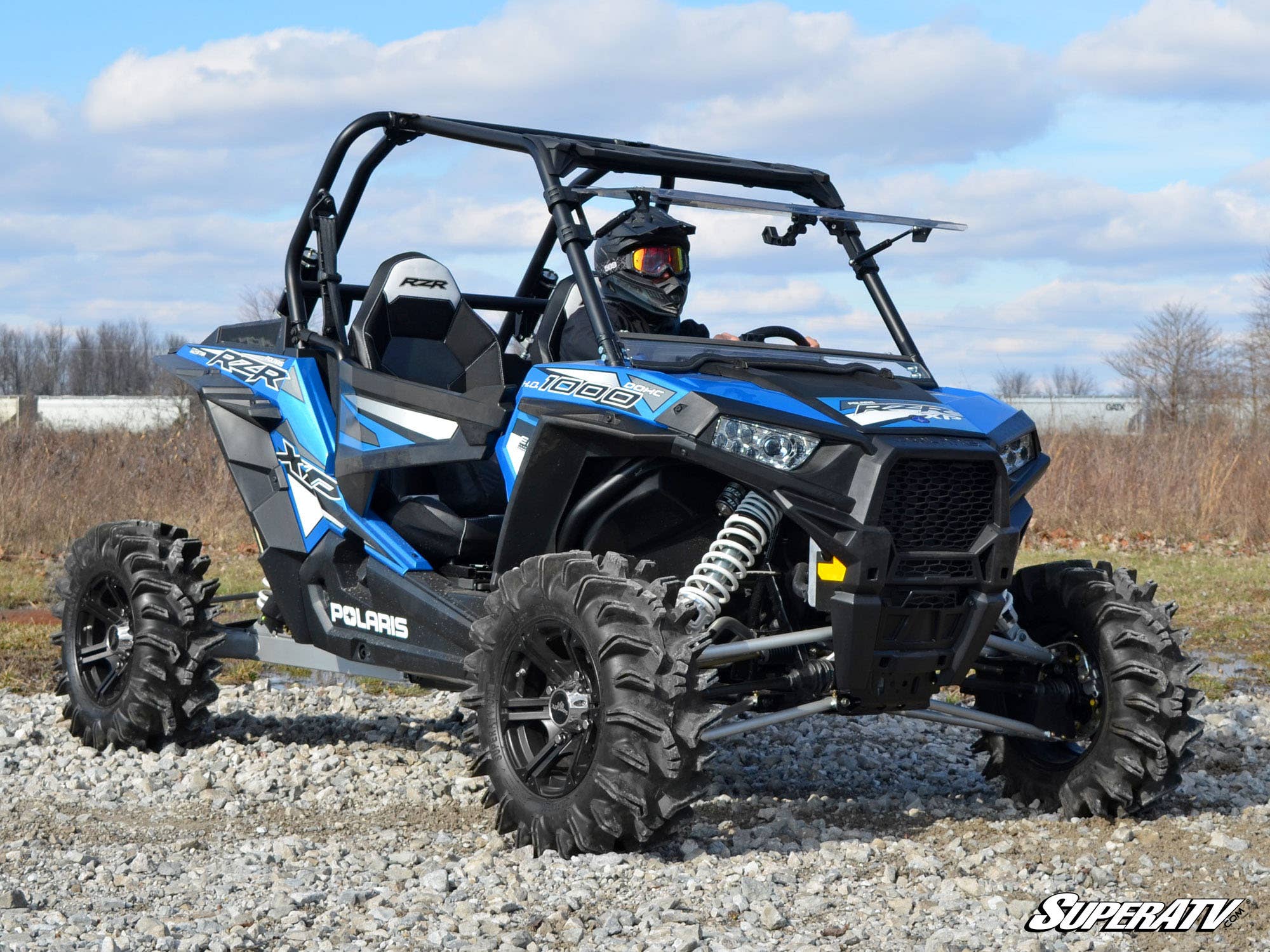 Photo of SuperATV Polaris RZR XP Turbo Scratch Resistant Flip Windshield by SuperATV - Premium Windshields for UTVs / Side by Sides