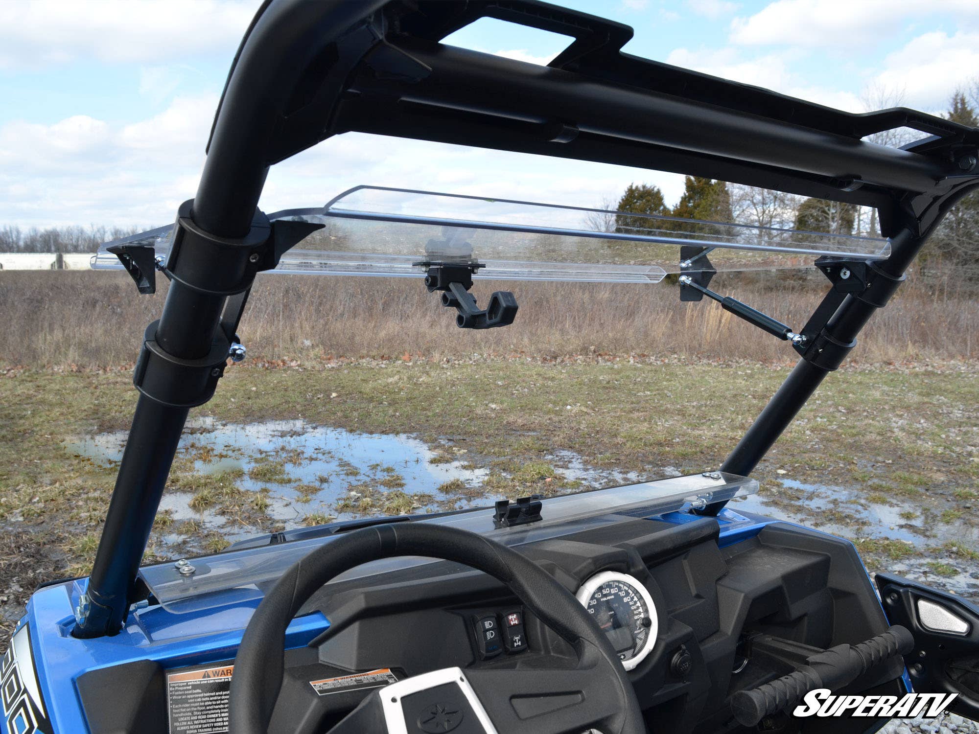 Photo of SuperATV Polaris RZR XP Turbo Scratch Resistant Flip Windshield by SuperATV - Premium Windshields for UTVs / Side by Sides