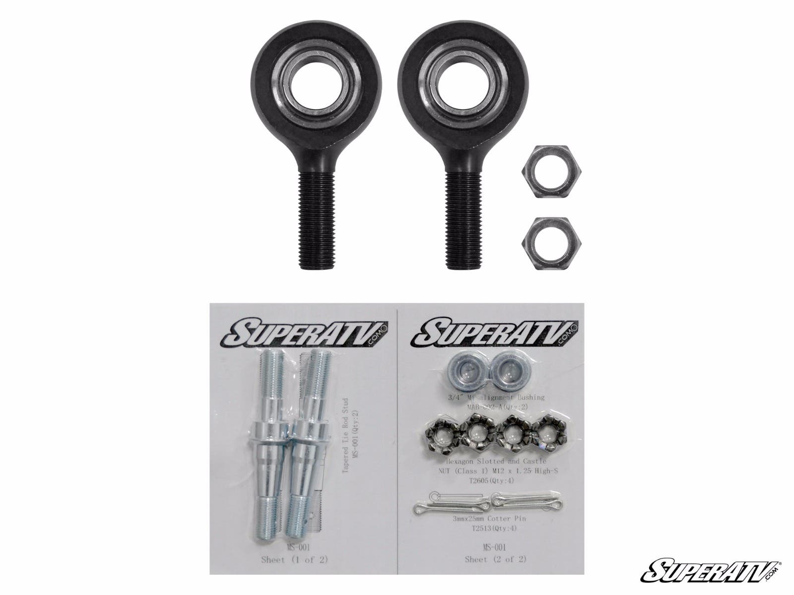 Photo of SuperATV Polaris RZR S 1000 Heavy Duty Tie Rod End Replacement Kit by SuperATV - Premium Tie Rods for UTVs / Side by Sides